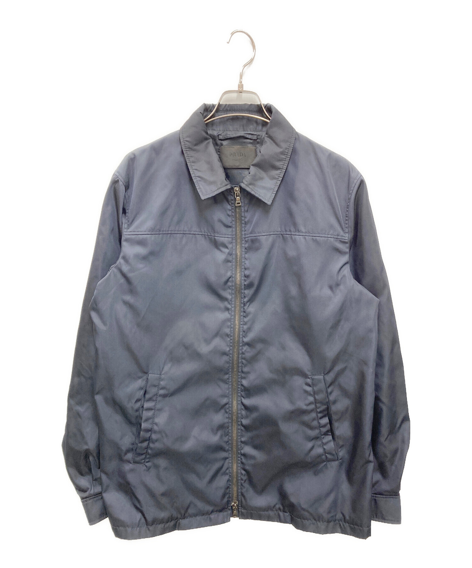 プラダ ジャケット ネイビー 紺 ナイロン シルバー PRADA 40 M 中古・古着通販】PRADA (プラダ) テクニカルナイロンシャツジャケット