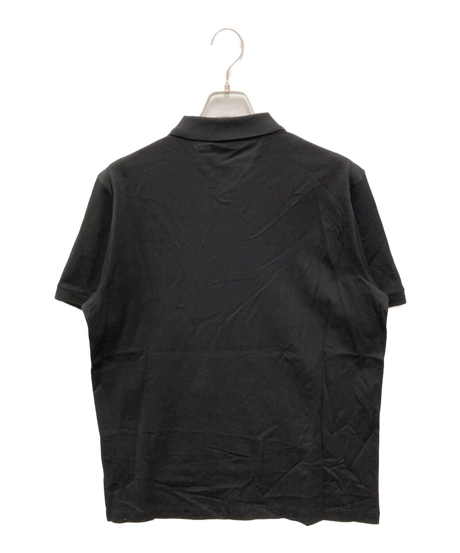 PRADA.希少価値XL ブラック ポロシャツ プラダ メンズ 定番 鹿の子 半袖ポロシャツ 黒 #XL PRADA