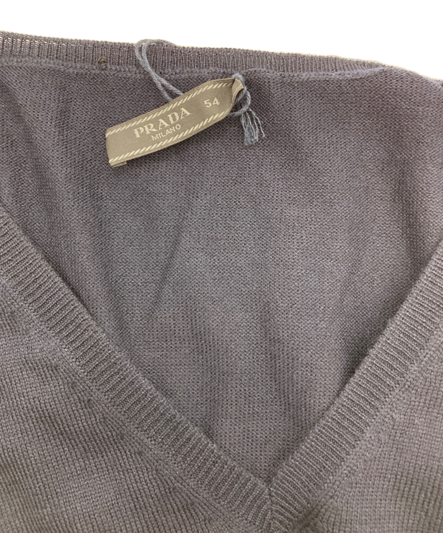 中古・古着通販】PRADA (プラダ) Vネックニット ネイビー サイズ:54