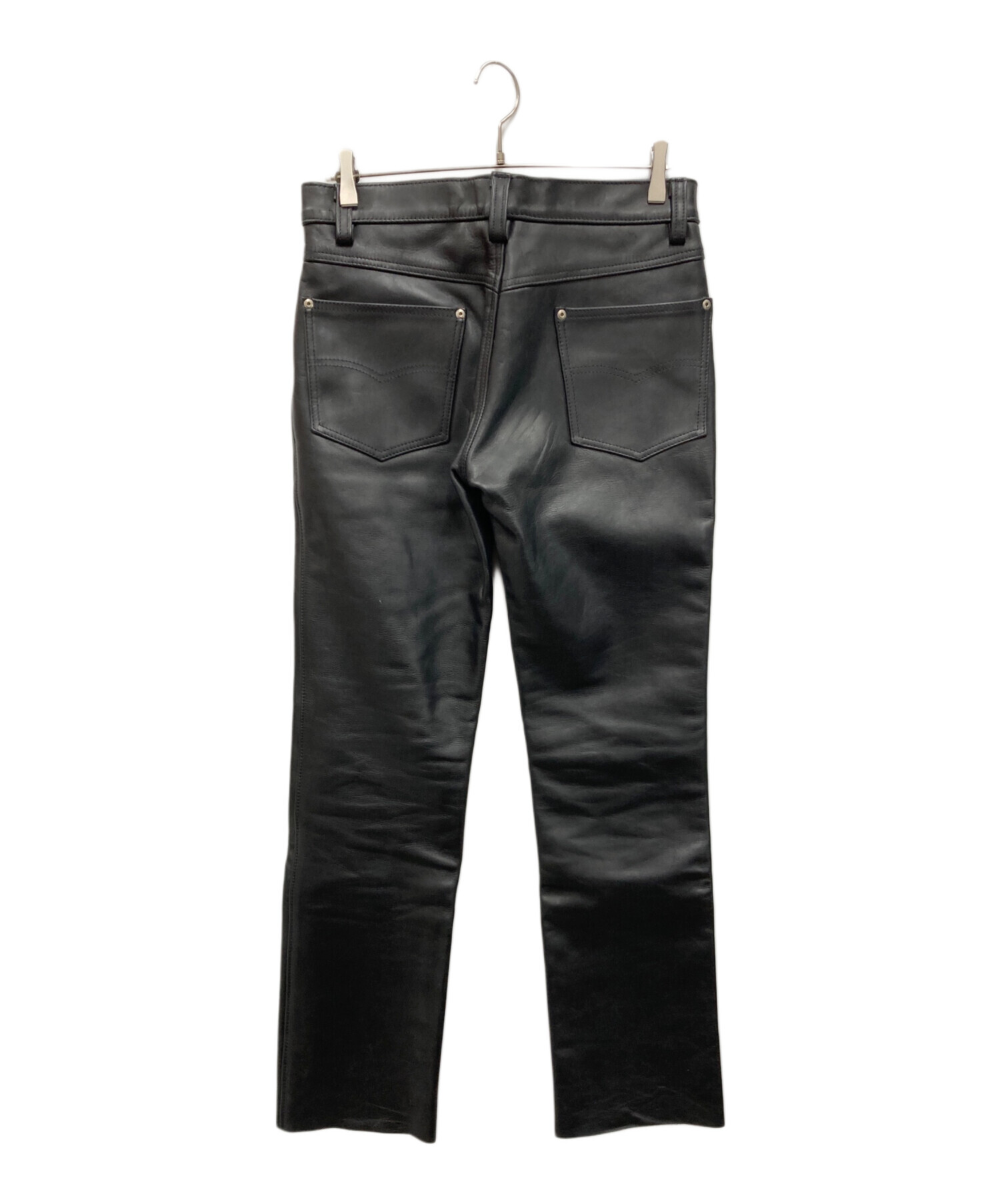 Schott レザーパンツ 32インチ MADE IN U.S.A 中古・古着通販】Schott (ショット) LEATHER PANTS ブラック サイズ:32