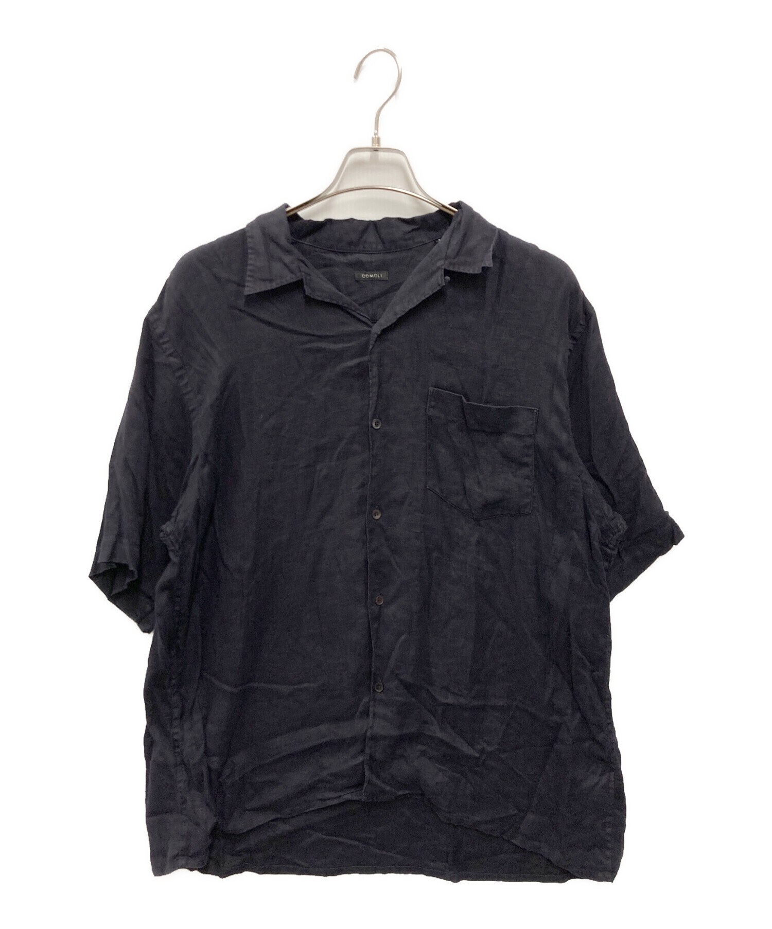 買い日本 COMOLI リネンツイル 半袖オープンカラーシャツ size3 【公式
