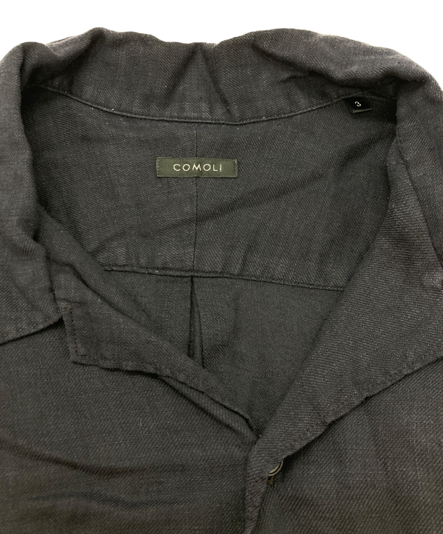 中古・古着通販】COMOLI (コモリ) リネンツイル半袖オープンカラー