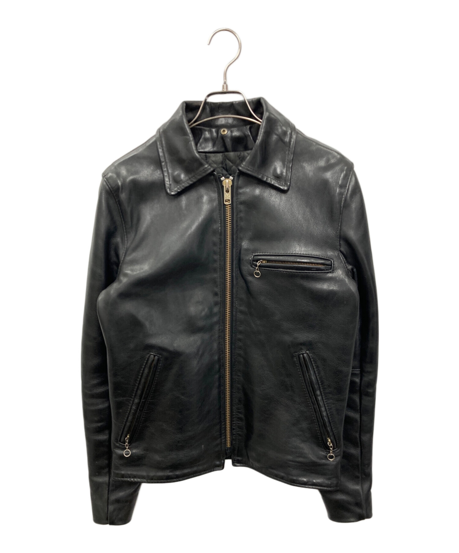 VANSONシングルライダースジャケット 36 ブラック VANSON バンソン MODEL AR2 SINGLE RIDERS JACKET シングル