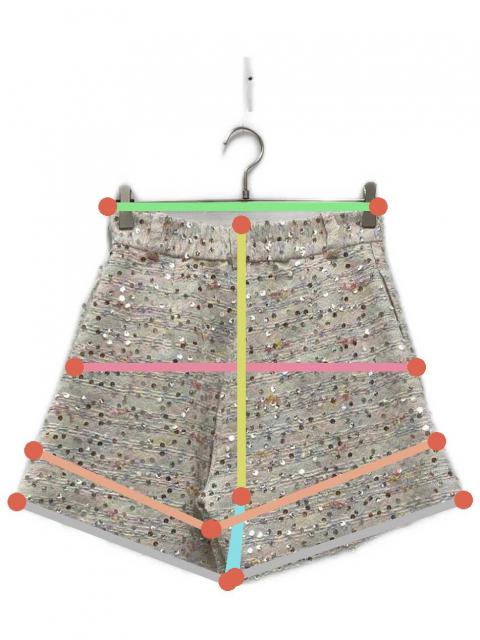 中古・古着通販】OBLI (オブリ) スパンコールツイードショートパンツ