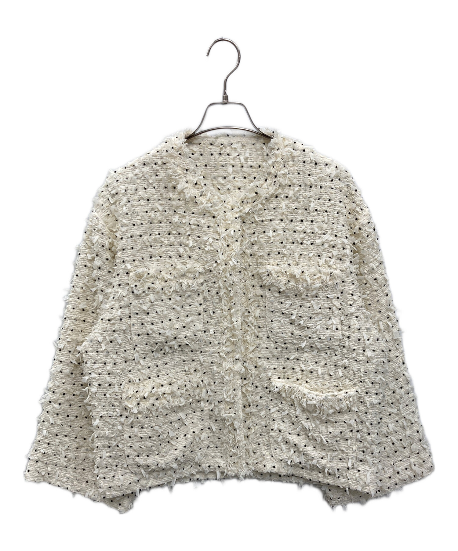 Cygne 定価39500円　ツイードジャケット Lydie白　シーニュ 中古・古着通販】cygne (シーニュ) ツイードジャケット Xavier