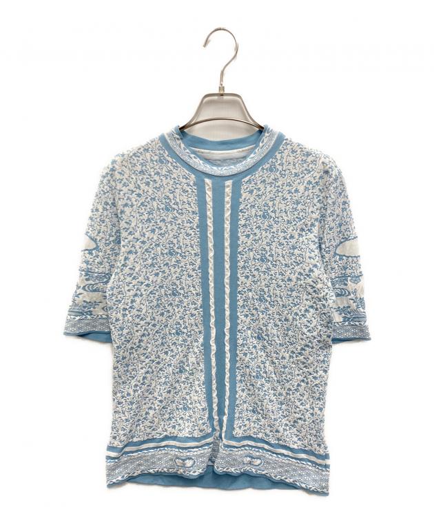 トップス Mame Landscape Graphic Sheer Knitted Top mame Landscape Graphic Sheer Knitted Top GEA1】Mame Kurogouchi