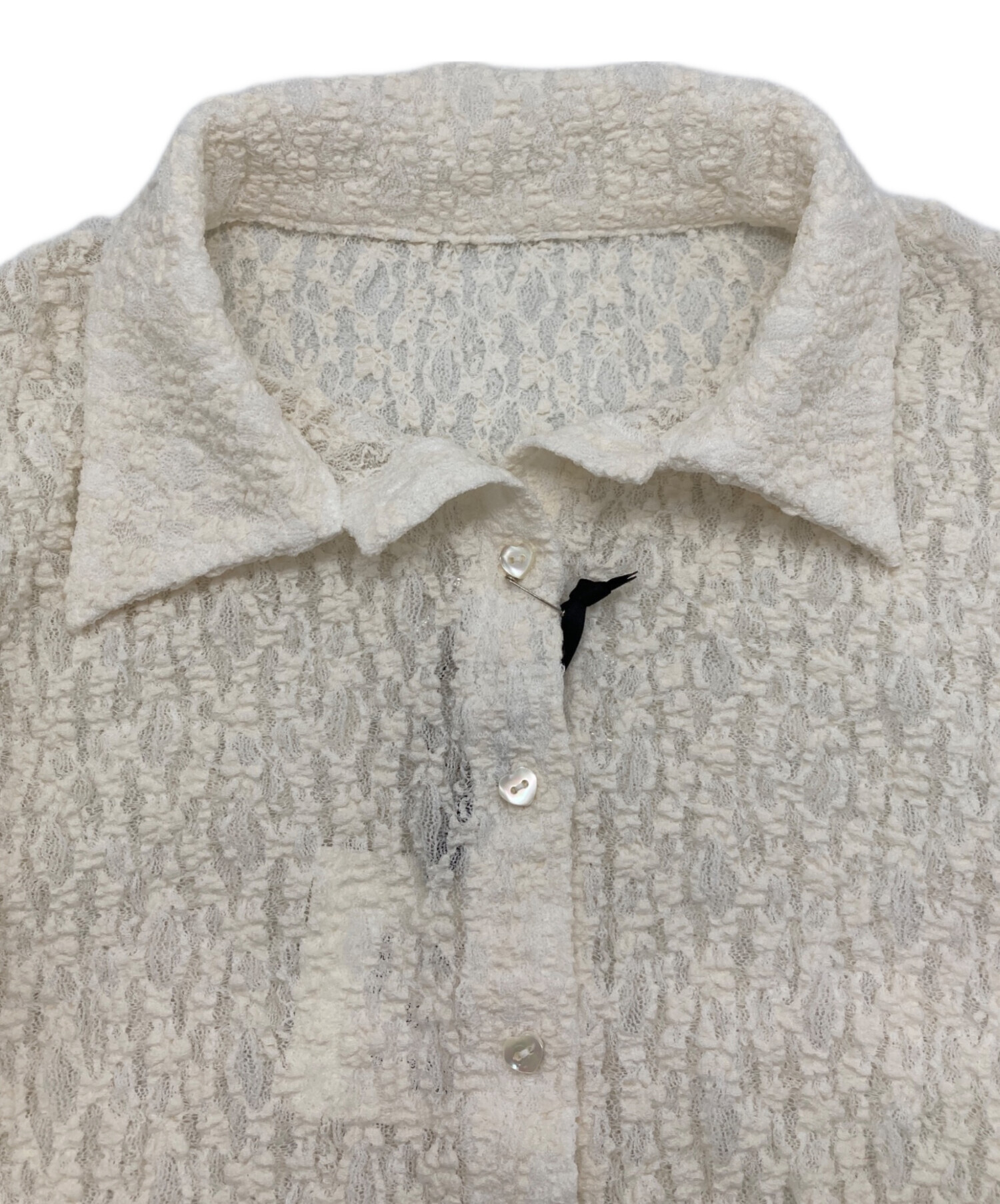 中古・古着通販】CARLA (カーラ) Lady lace shirt ホワイト サイズ