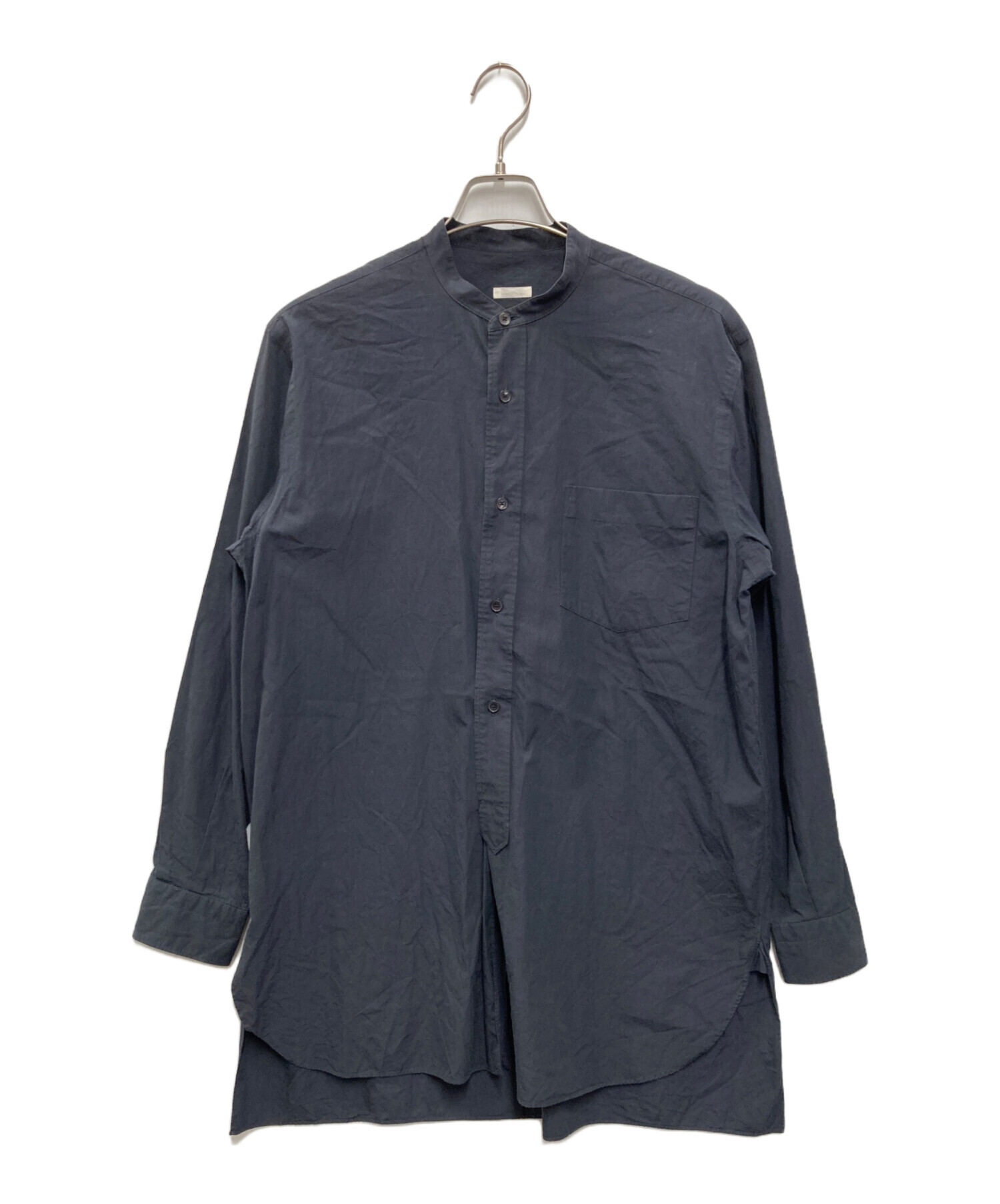 中古・古着通販】COMOLI (コモリ) バンドカラーシャツ ネイビー サイズ