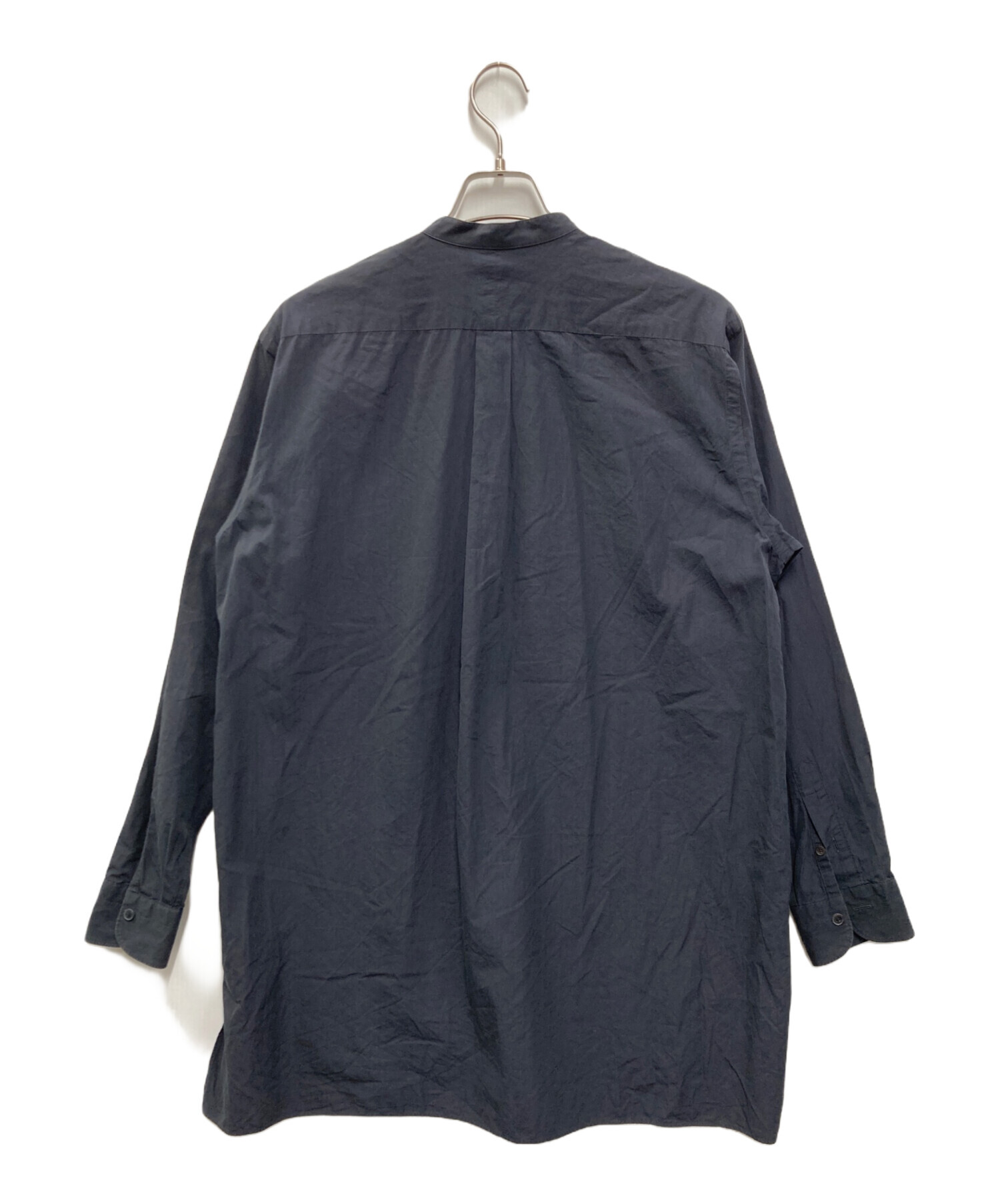 中古・古着通販】COMOLI (コモリ) バンドカラーシャツ ネイビー サイズ