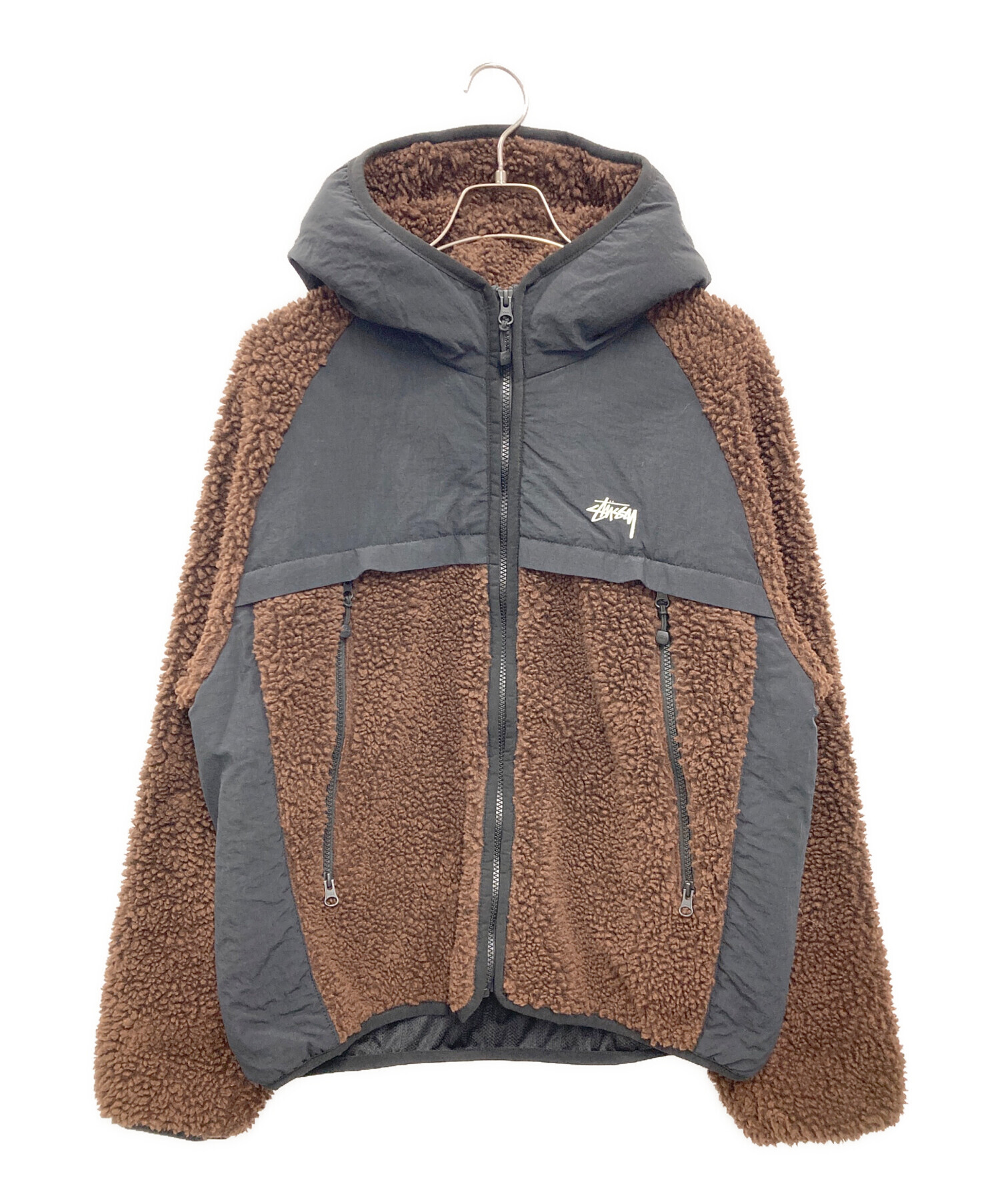 中古・古着通販】stussy (ステューシー) SHERPA PANELED HOODED JACKET