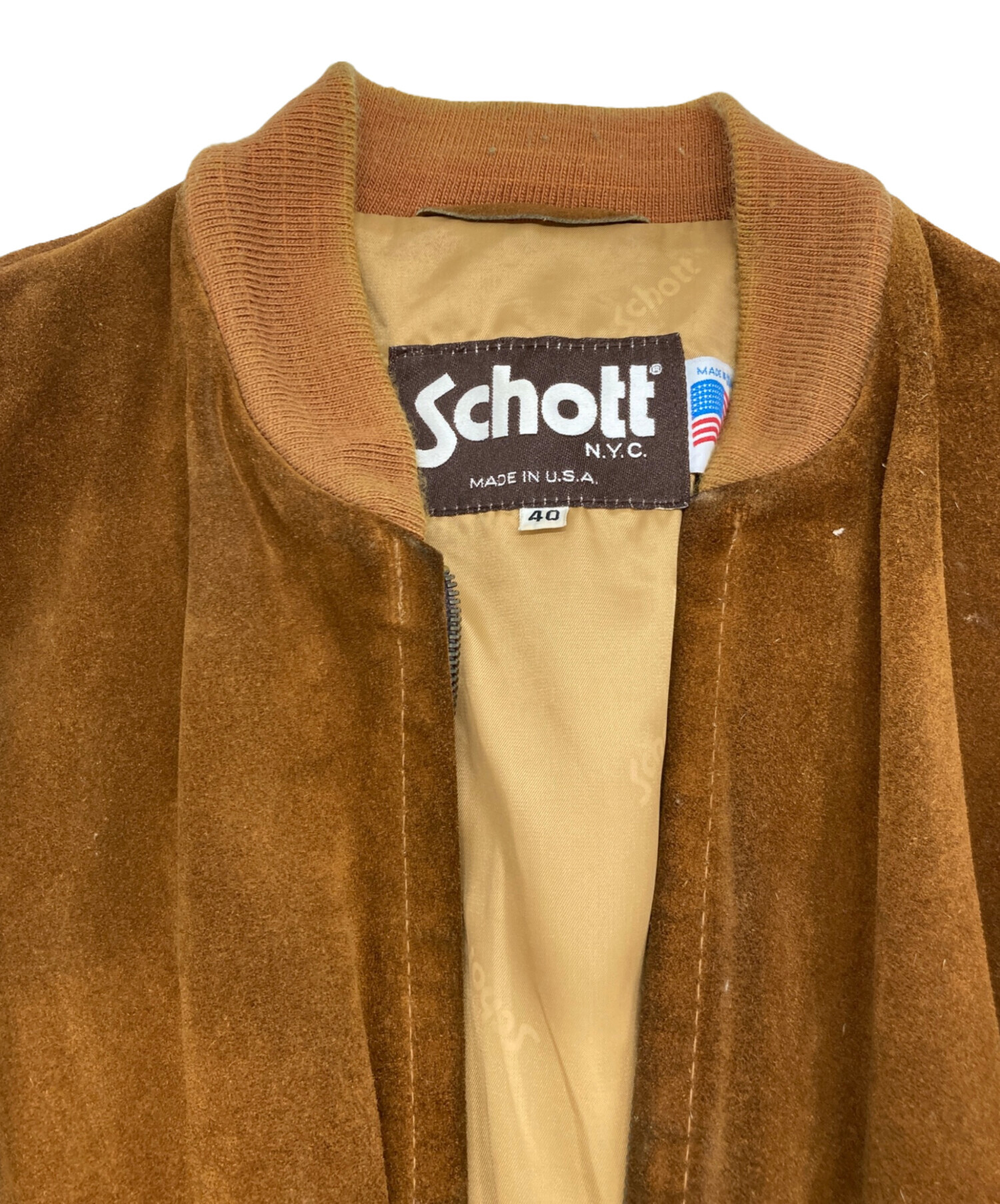 中古・古着通販】Schott (ショット) スウェードブルゾン ブラウン