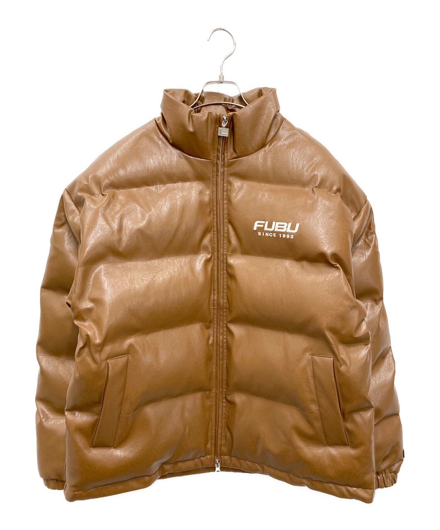 中古・古着通販】FUBU (フブ) ECO LEATHER PUFFER JACKET ブラウン 