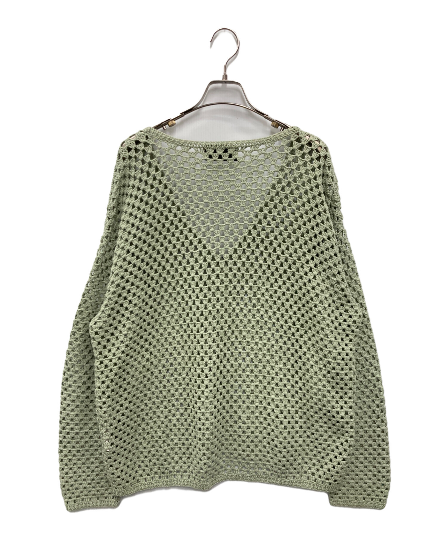 unusedチェックガウン　サイズ2 アンユーズド 中古・古着通販】UNUSED (アンユーズド) Crochet cardigan グリーン