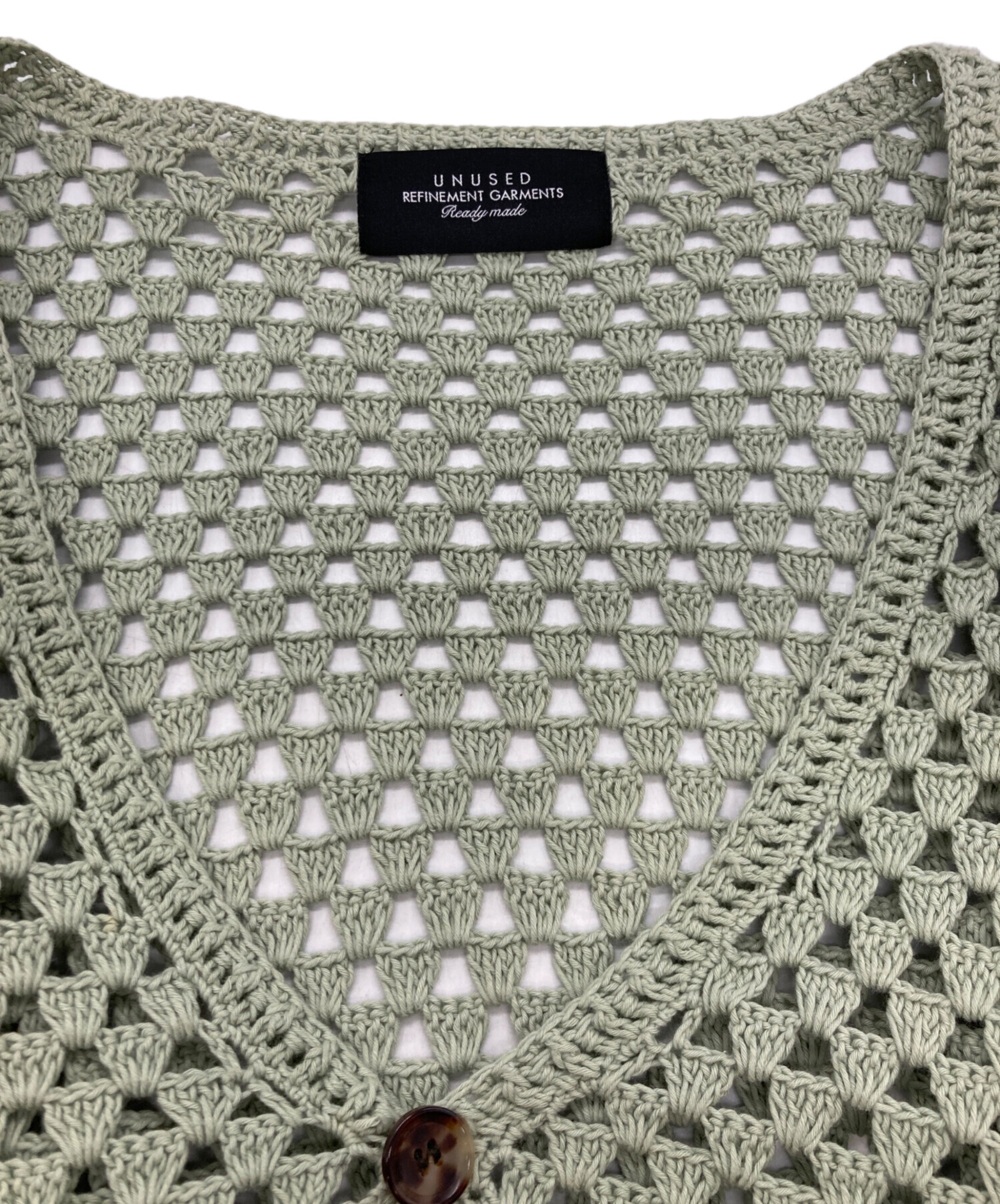 中古・古着通販】UNUSED (アンユーズド) Crochet cardigan グリーン 