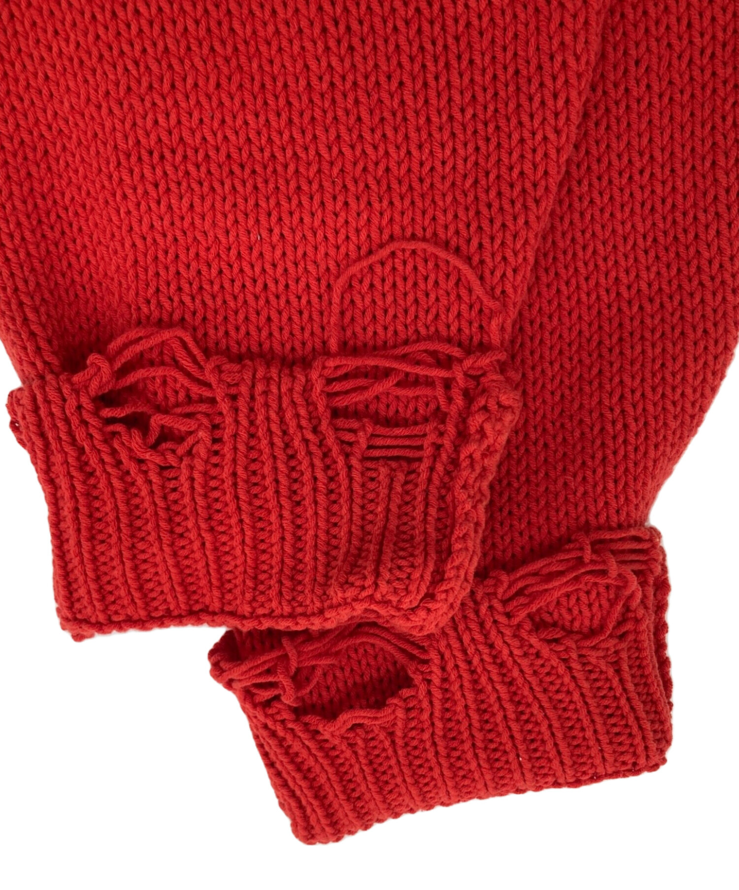 中古・古着通販】KAMIYA (カミヤ) Distressed Knit Pullover レッド
