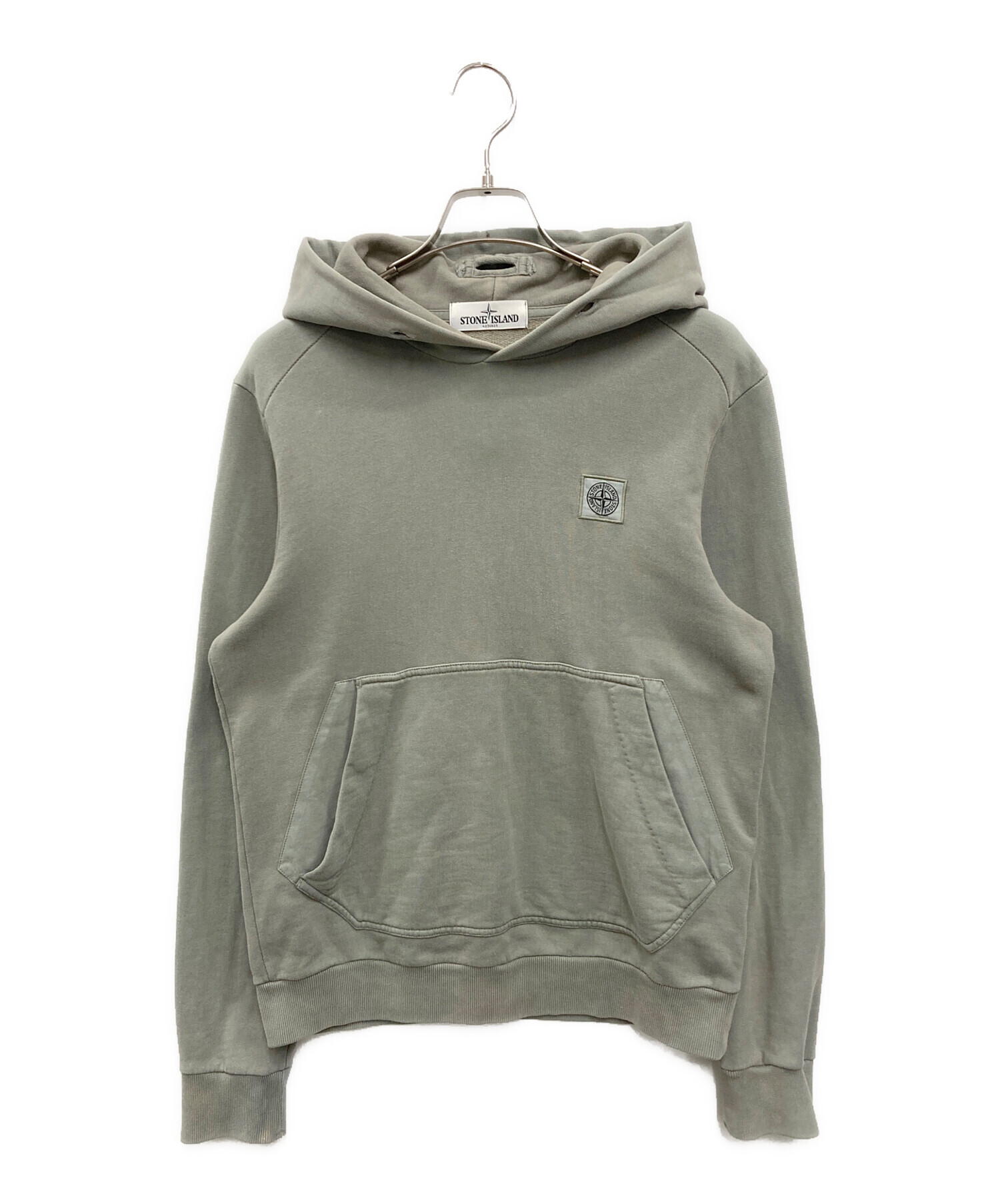 ストーンアイランド、パーカー、L相当、カーキ、厚手生地、豊田貿易、シンプル 中古・古着通販】STONE ISLAND (ストーンアイランド) ロゴプルオーバー