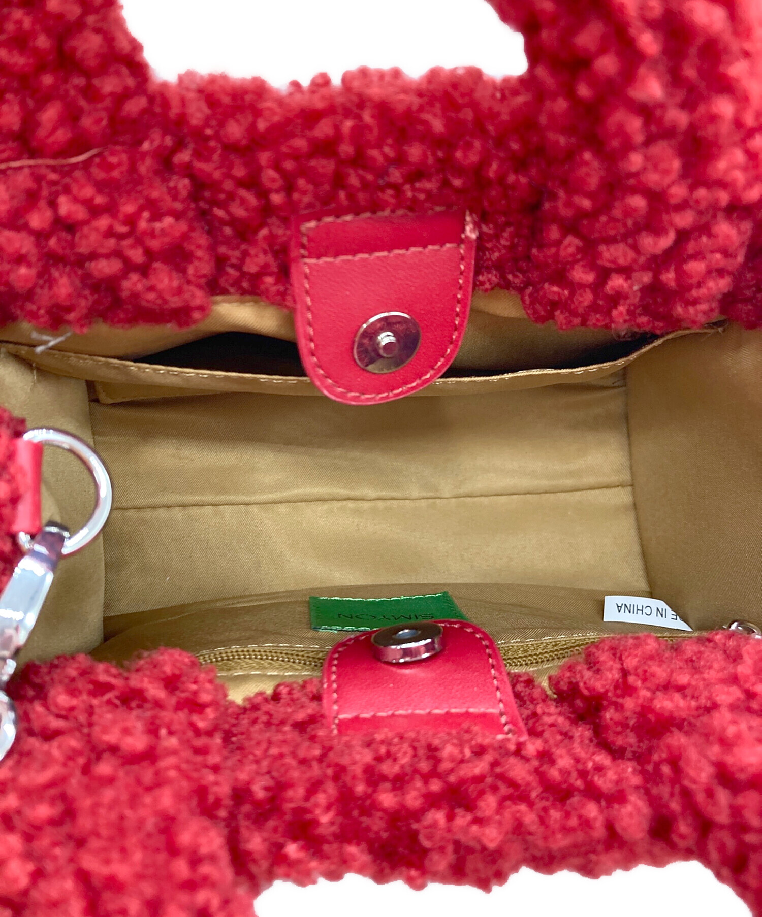 中古・古着通販】SIMYON (シミョン) モコモコバッグS レッド｜ブランド