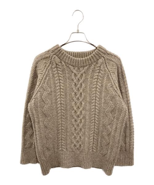 PHERROW'S ケーブルニットセーター L ベージュ 中古・古着通販】PHERROW'S (フェローズ) ウールケーブルニット