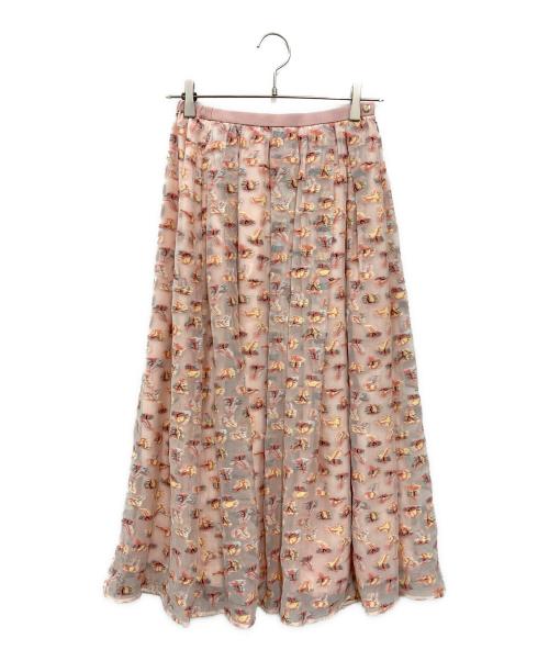 Drawerドゥロワー★フリンジジャガードスカート★フェザー 中古・古着通販】Drawer (ドゥロワー) オーガンカットジャガード