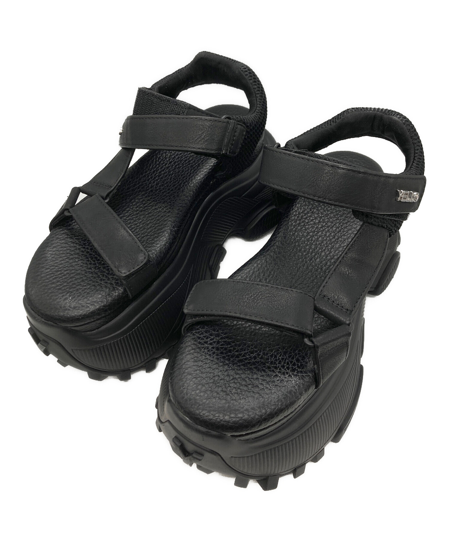 yello　プラットホームサンダル　ブラック　y2k 中古・古着通販】YELLO (イエロ) BLACK WHALE PLATFORM SANDALS