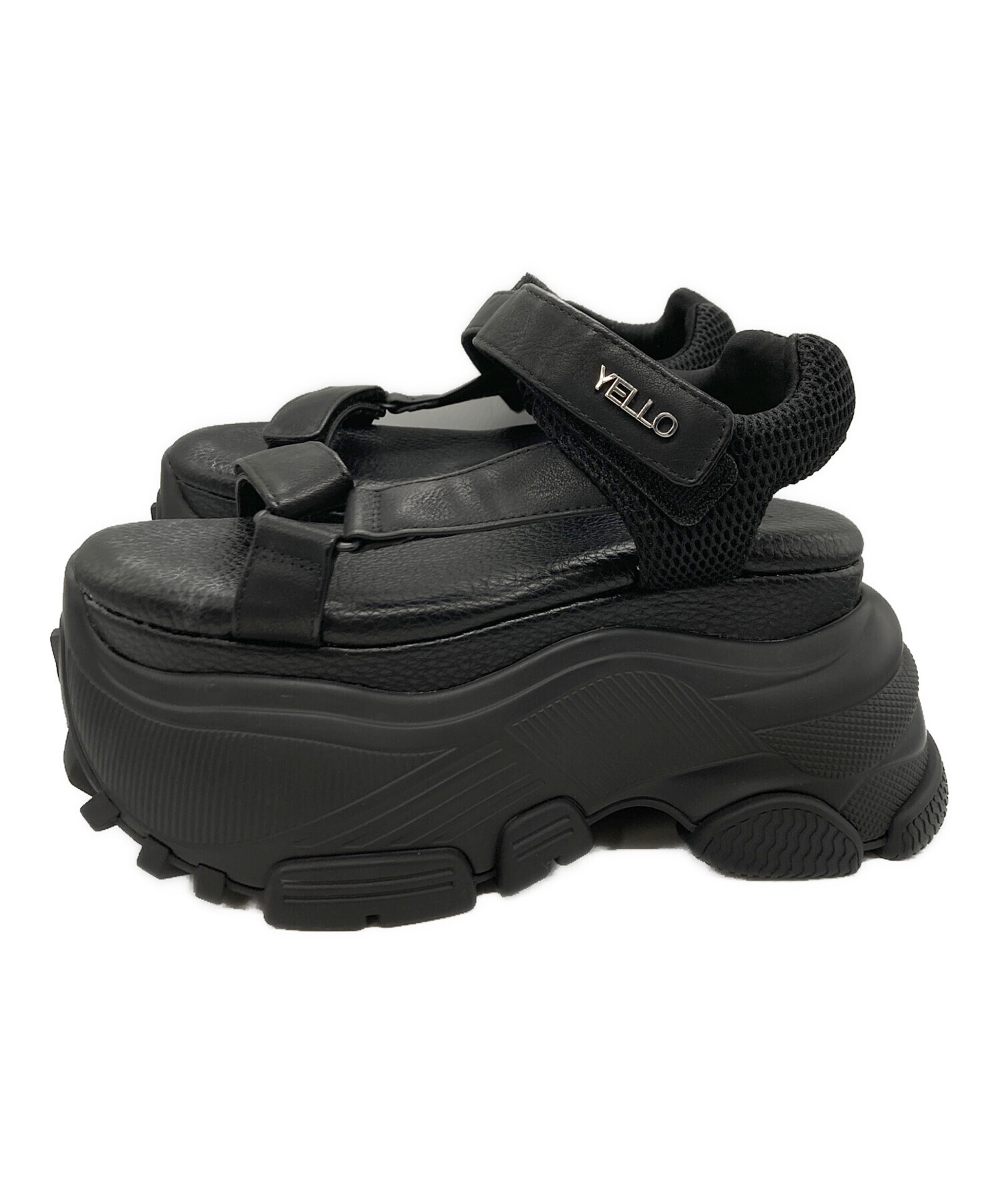 中古・古着通販】YELLO (イエロ) BLACK WHALE PLATFORM SANDALS