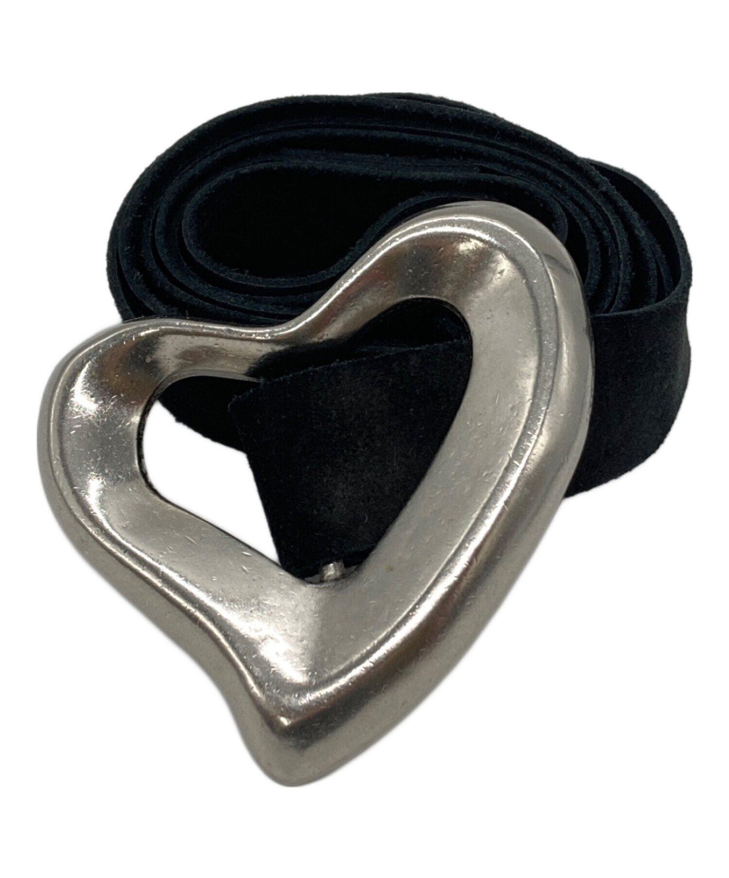 JINMAMA　SEA ビッグハートベルト 中古・古着通販】SEA (シー) ビッグハートスエードベルト ブラック