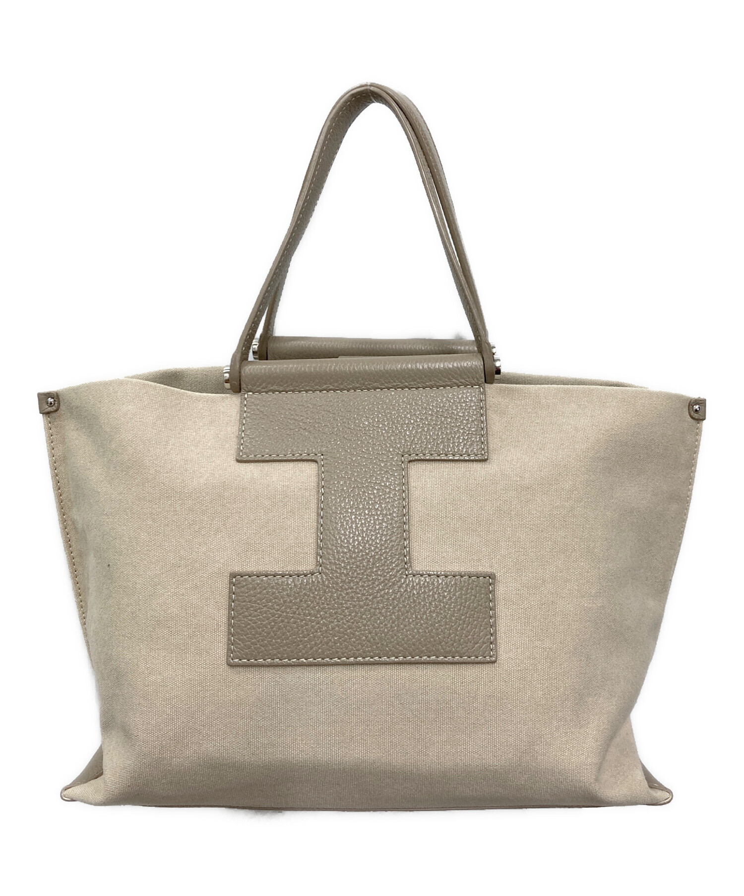 IACUCCI ベージュ トートバッグ 中古・古着通販】IACUCCI (イアクッチ) SORBETTOキャンバスレザー