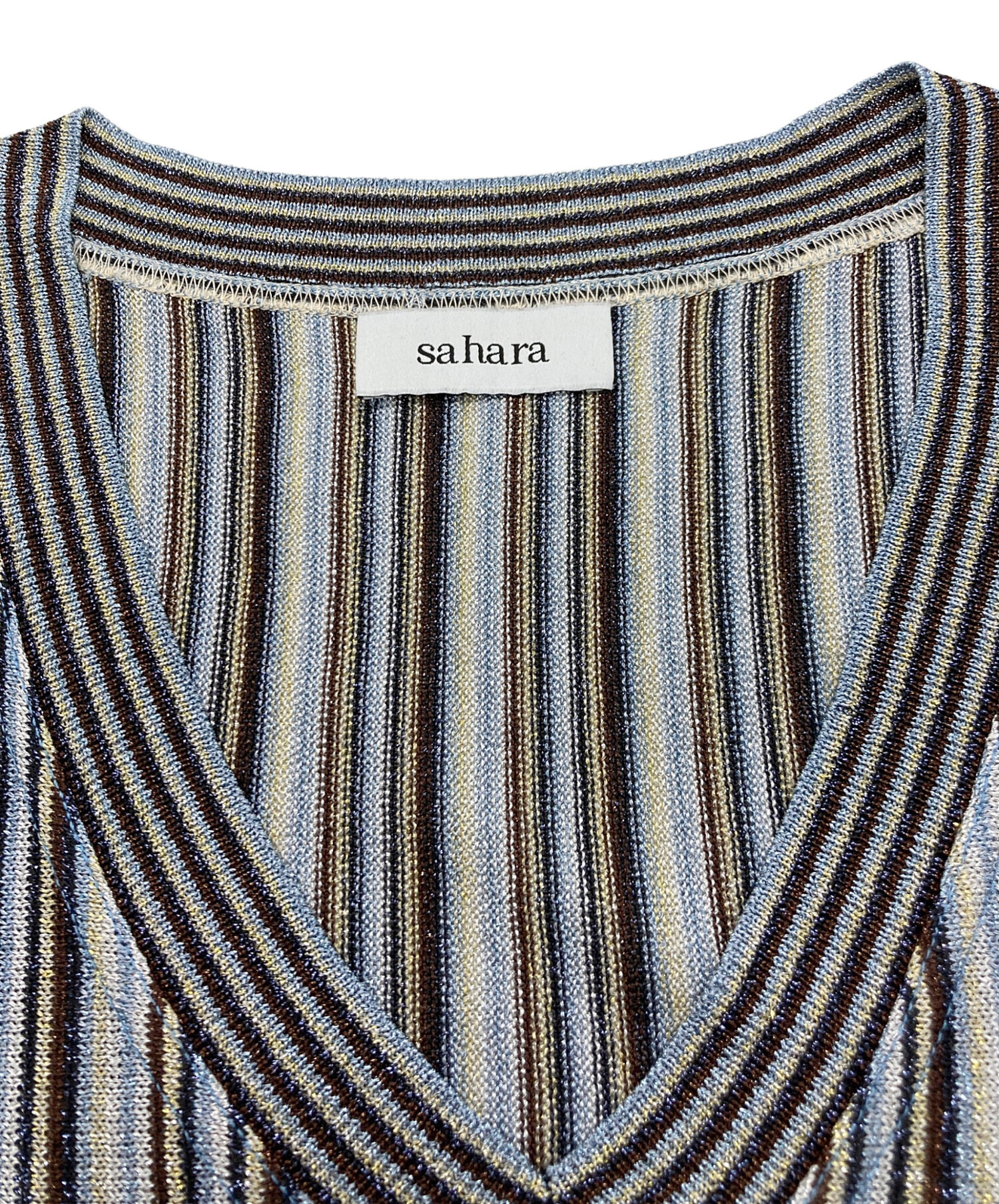 中古・古着通販】sahara (サハラ) Striped Glitter Dress ブルー