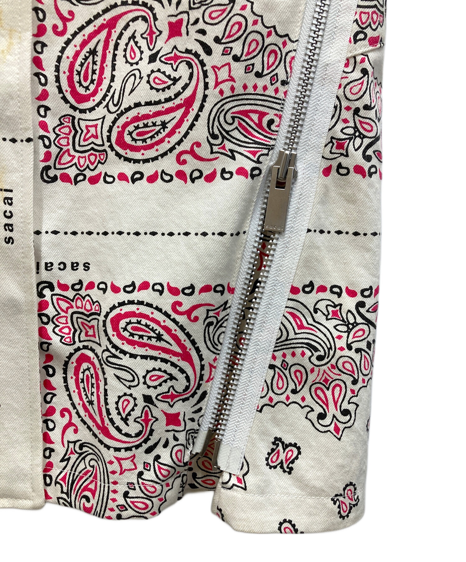 中古・古着通販】sacai (サカイ) Bandana Print Skirt ホワイト×レッド