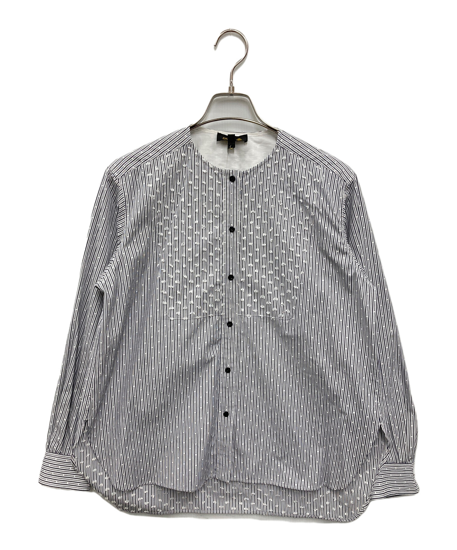 中古・古着通販】Drawer (ドゥロワー) ノーカラーシャツブラウス