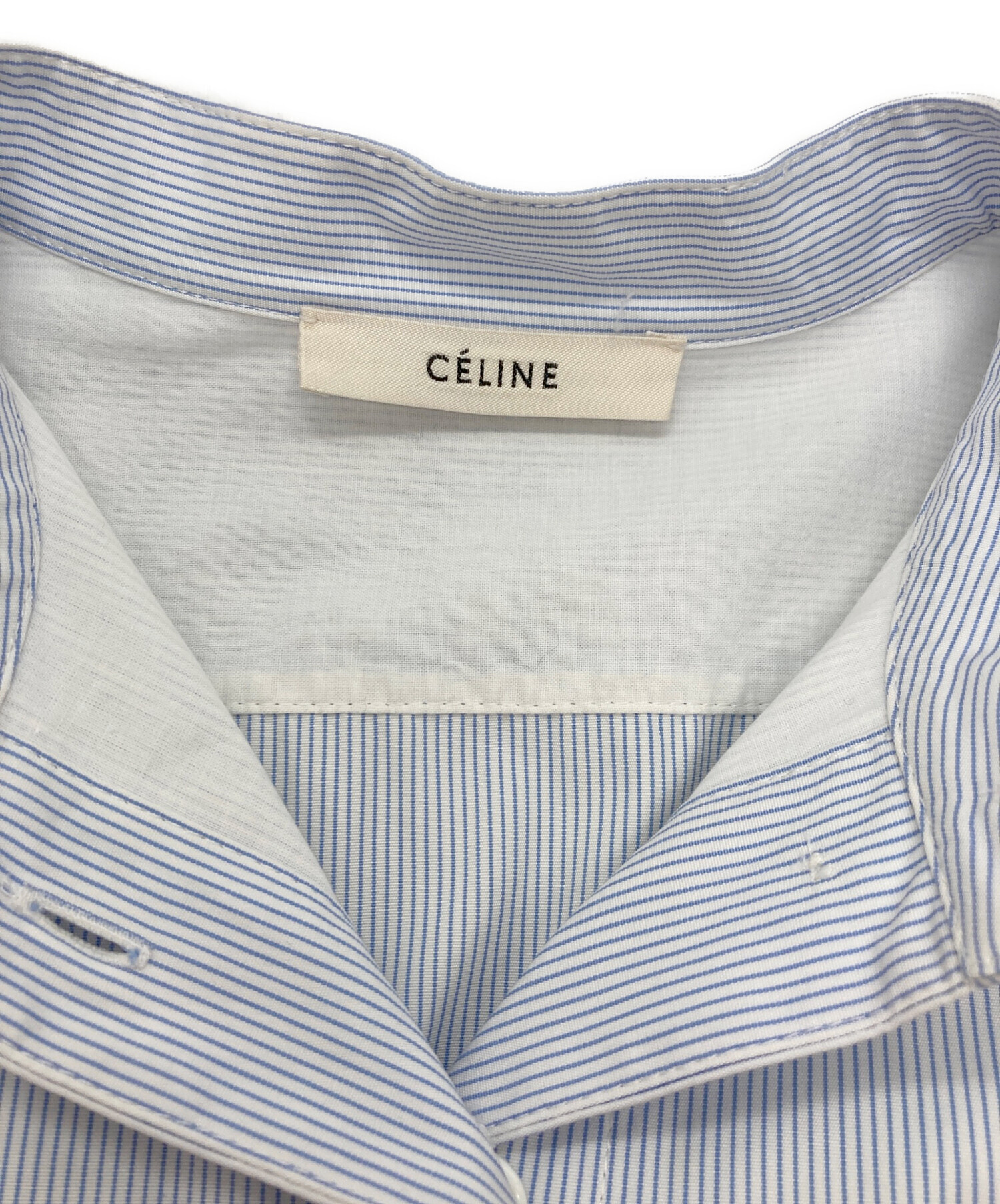 中古・古着通販】CELINE (セリーヌ) ストライプスタンドカラープル