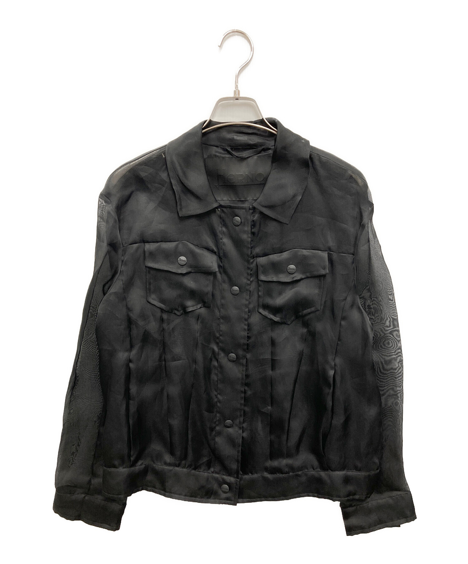 中古・古着通販】HERNO (ヘルノ) シアー シルク ジャケット ブラック