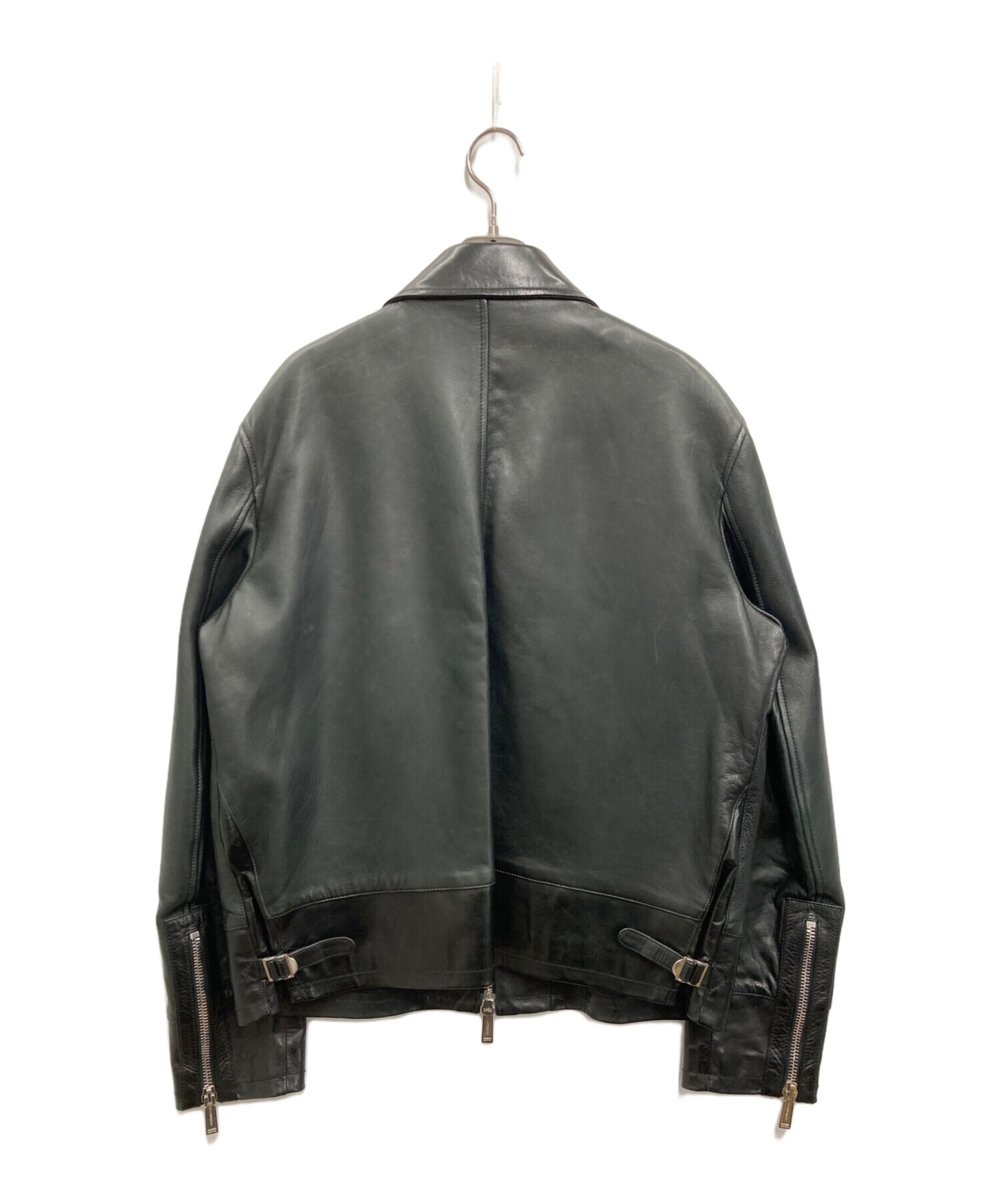 DSQUARED2 ブラックシングルライダース Dsquared2 ディースクエアード レザー ライダースジャケット - FARFETCH