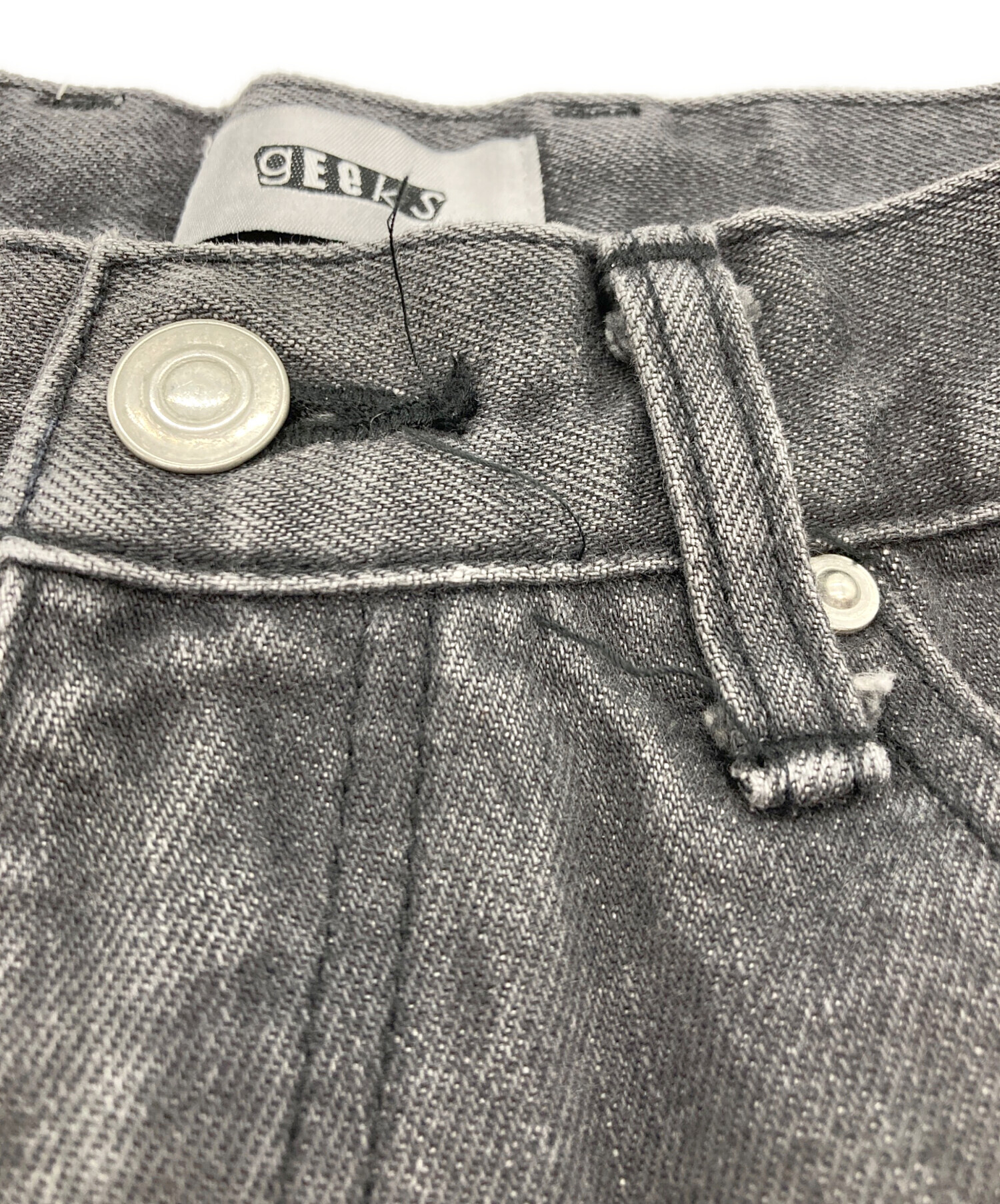 中古・古着通販】gEeks (ギークス) BAGGY DENIM PANTS グレー サイズ