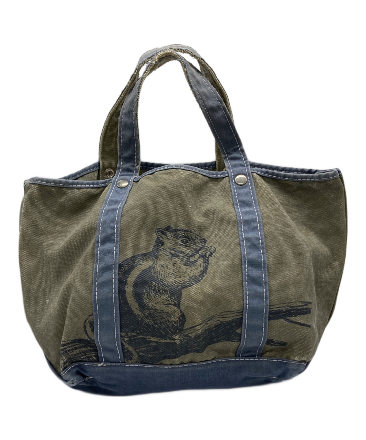 LL.Beanリス キャンバス トートバッグ　ミリタリー 中古・古着通販】L.L.Bean (エルエルビーン) リスプリントキャンバス