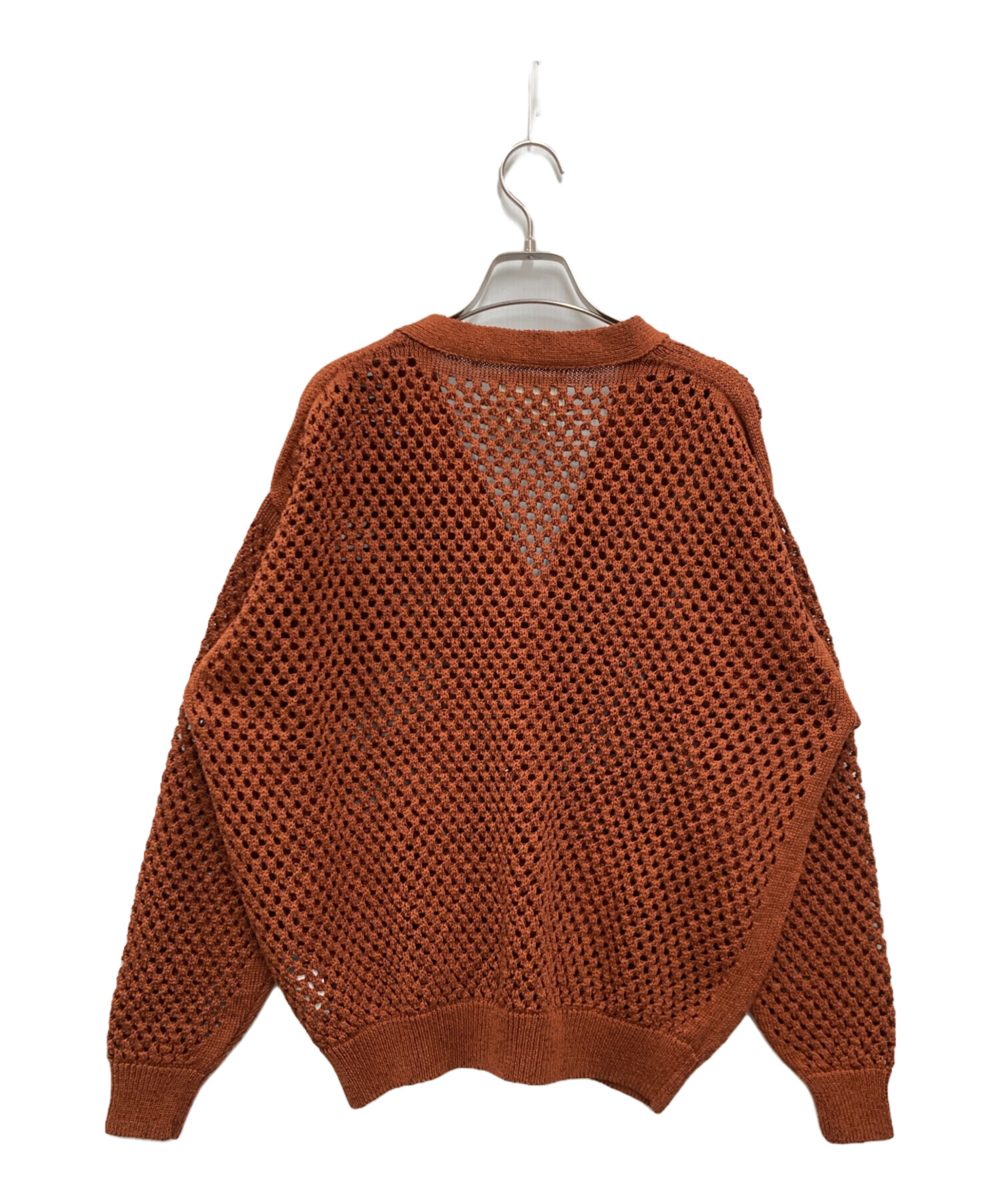 中古・古着通販】YOKE (ヨーク) MESHED KNIT CARDIGAN ブラウン サイズ