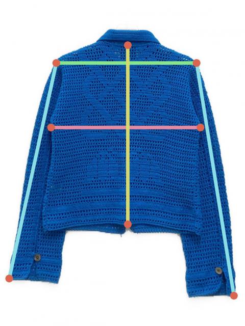 中古・古着通販】KAIKO (カイコー) CROCHET BLOUSON ブルー サイズ:1