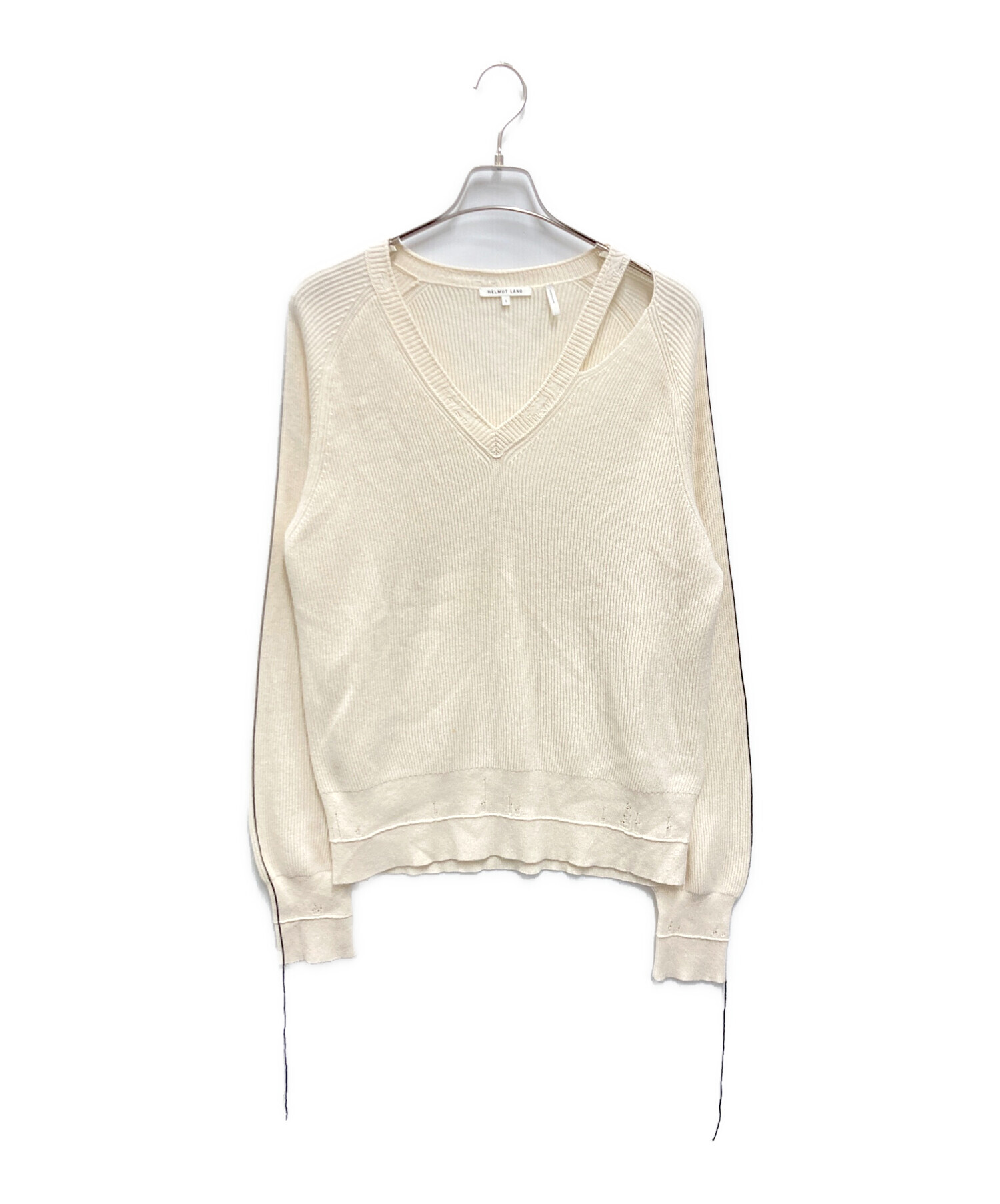 中古・古着通販】HELMUT LANG (ヘルムートラング) ダメージ加工Vネック 