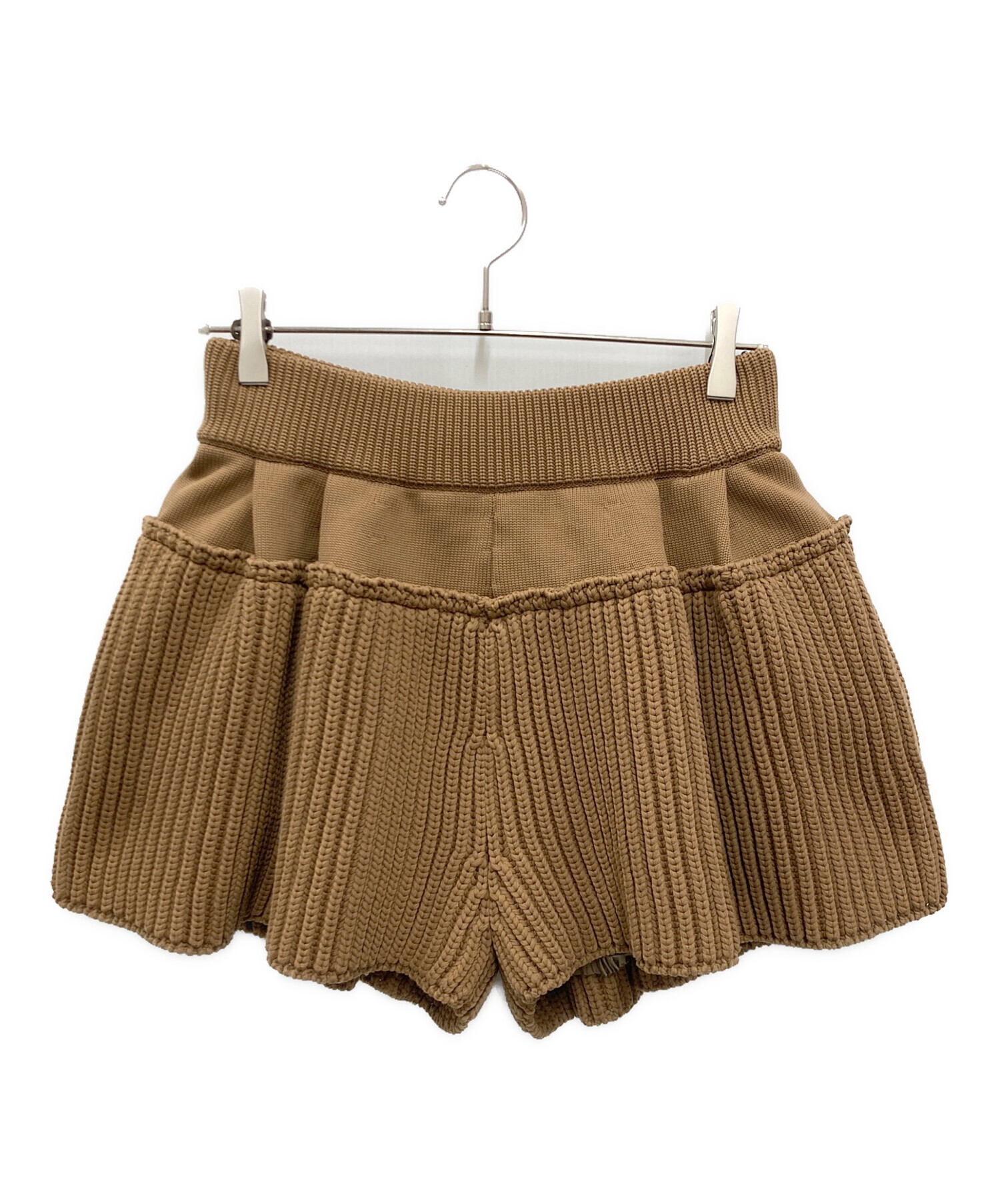 中古・古着通販】sacai (サカイ) Flared Knit Shorts ブラウン サイズ
