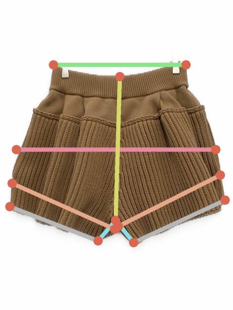 中古・古着通販】sacai (サカイ) Flared Knit Shorts ブラウン サイズ