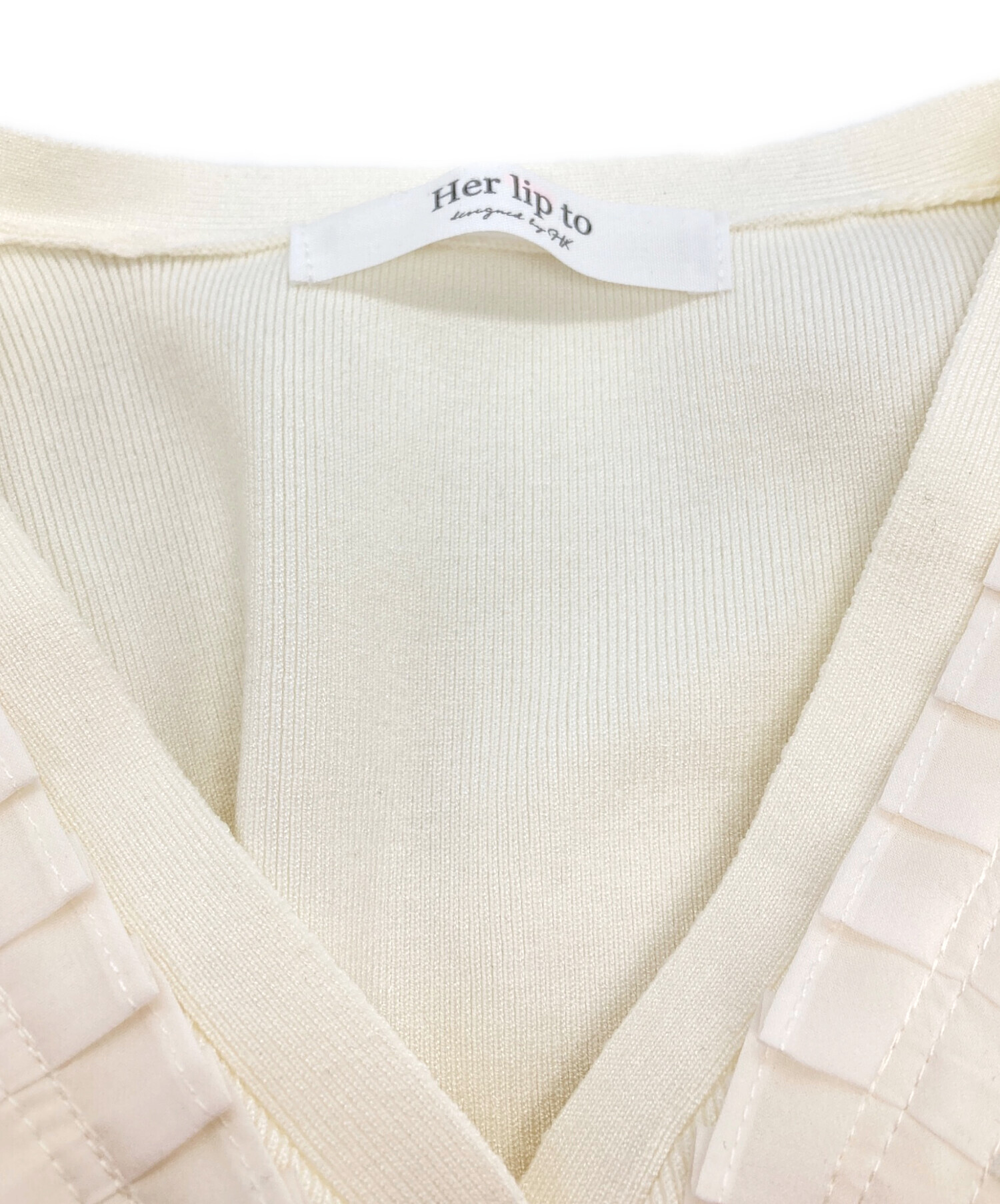 herlipto Ruffle Pleated Knit Cardigan M Frill Knit Cardigan 【公式