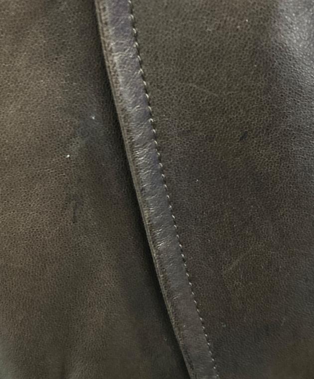 中古・古着通販】PRADA (プラダ) レザーテーラードジャケット ブラウン
