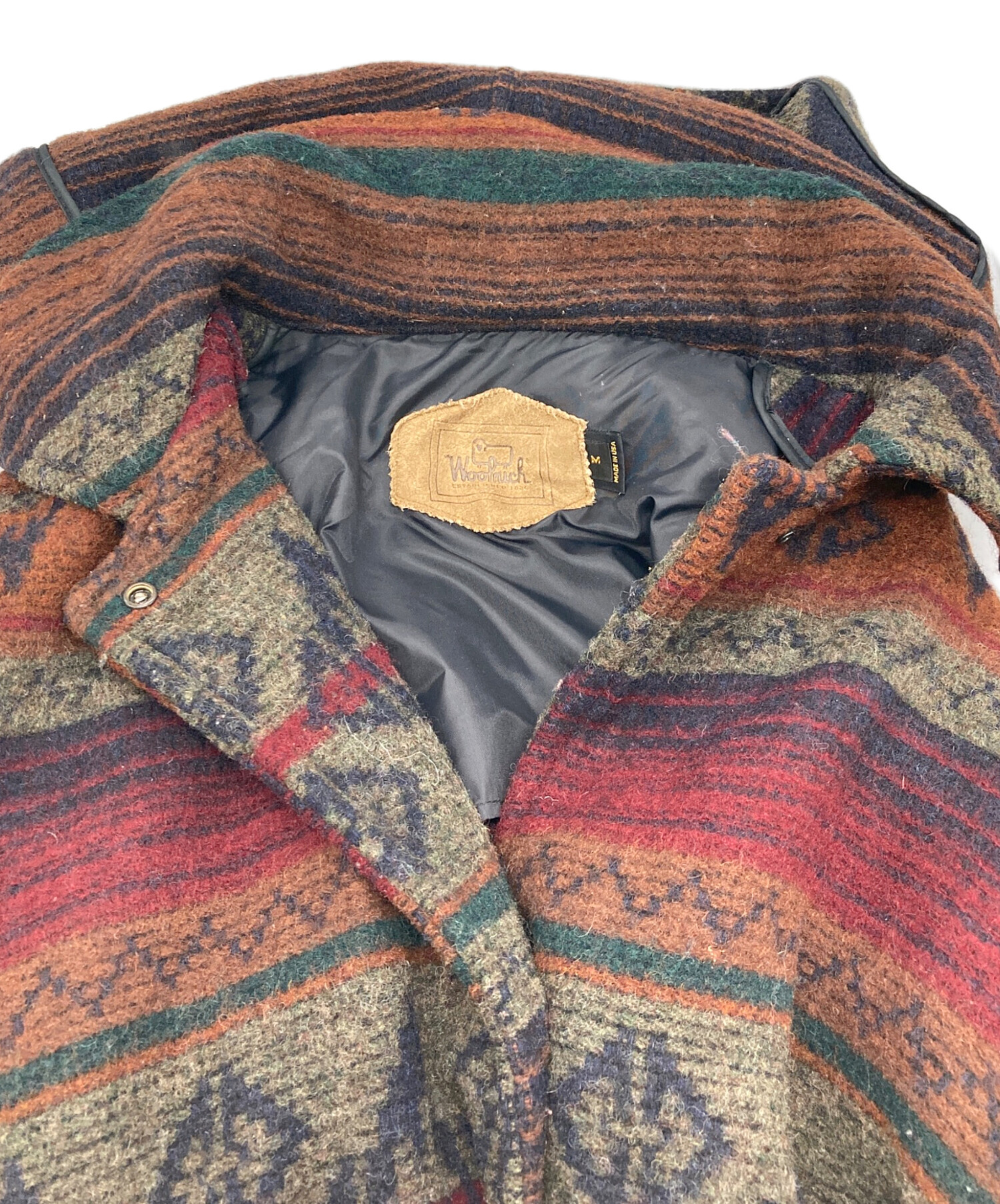 Woolrich ウールリッチ ネイティブ ウールコート メキシコ製 中古・古着通販】WOOLRICH (ウールリッチ) ネイティブ柄ロングコート