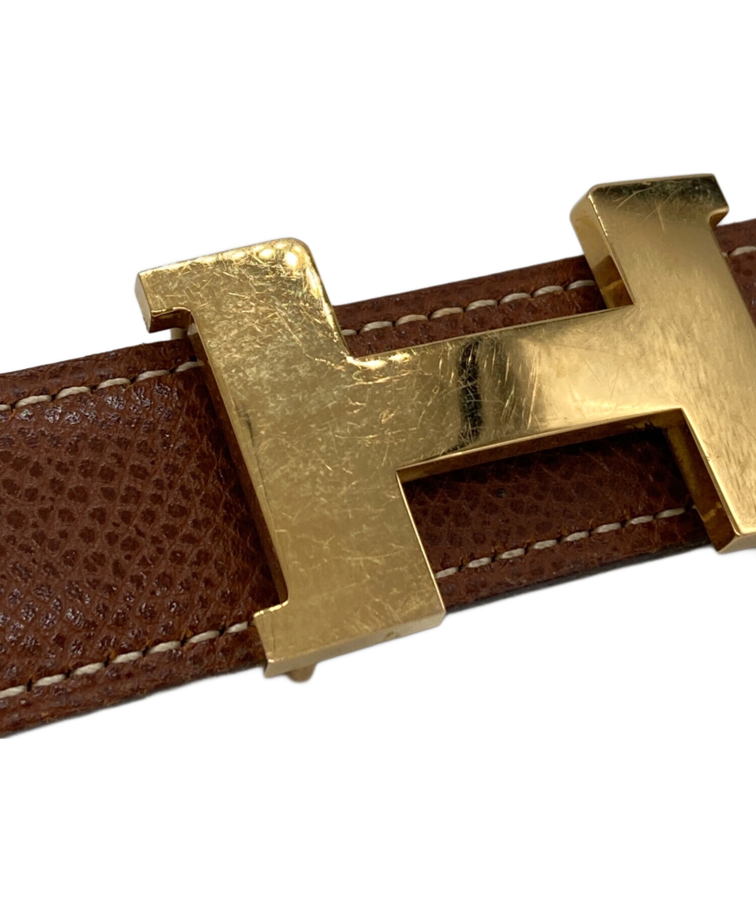 中古・古着通販】HERMES (エルメス) レザーベルト ブラック サイズ:70 
