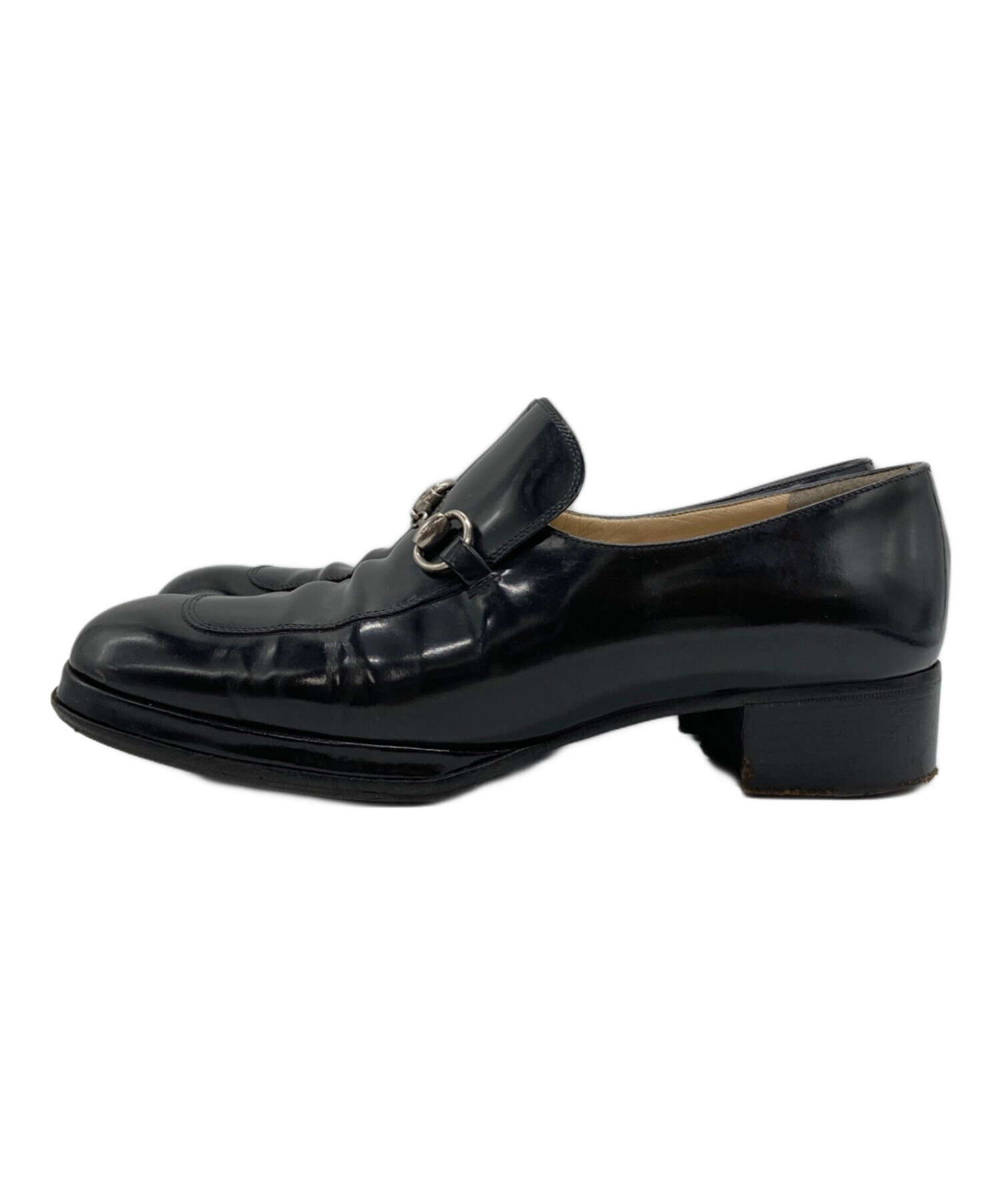 中古・古着通販】GUCCI (グッチ) ホースビットローファー ブラック