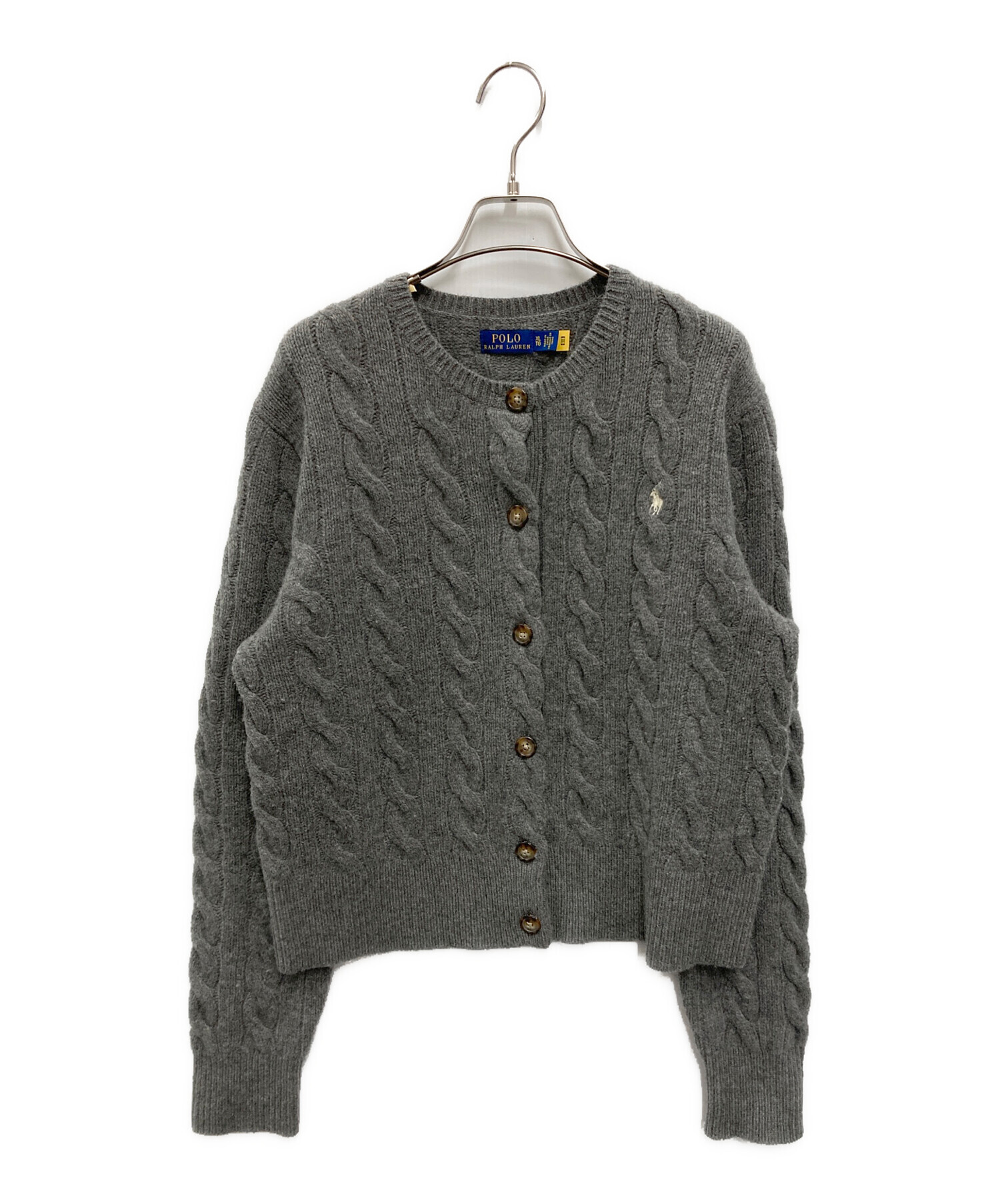 Polo Ralph Lauren グレー カーディガン 中古・古着通販】POLO RALPH LAUREN (ポロ・ラルフローレン) カシミヤ