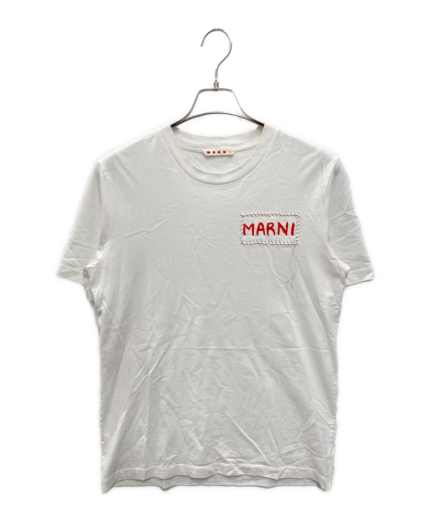 新品同様 09ss MARNI マルニ ピーターブレイク コラボ Tシャツ グラフィックプリント カットソー 40 白 ホワイト レディース 古着 中古 USED 中古・古着通販】MARNI (マルニ) ロゴTシャツ ホワイト×ピンク サイズ