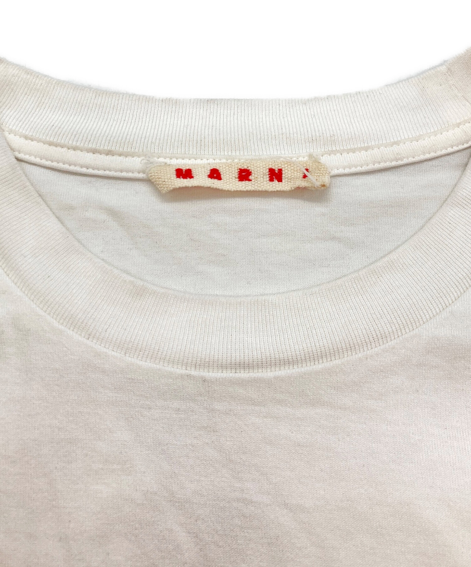 中古・古着通販】MARNI (マルニ) パッチワーク ロゴTシャツ ホワイト