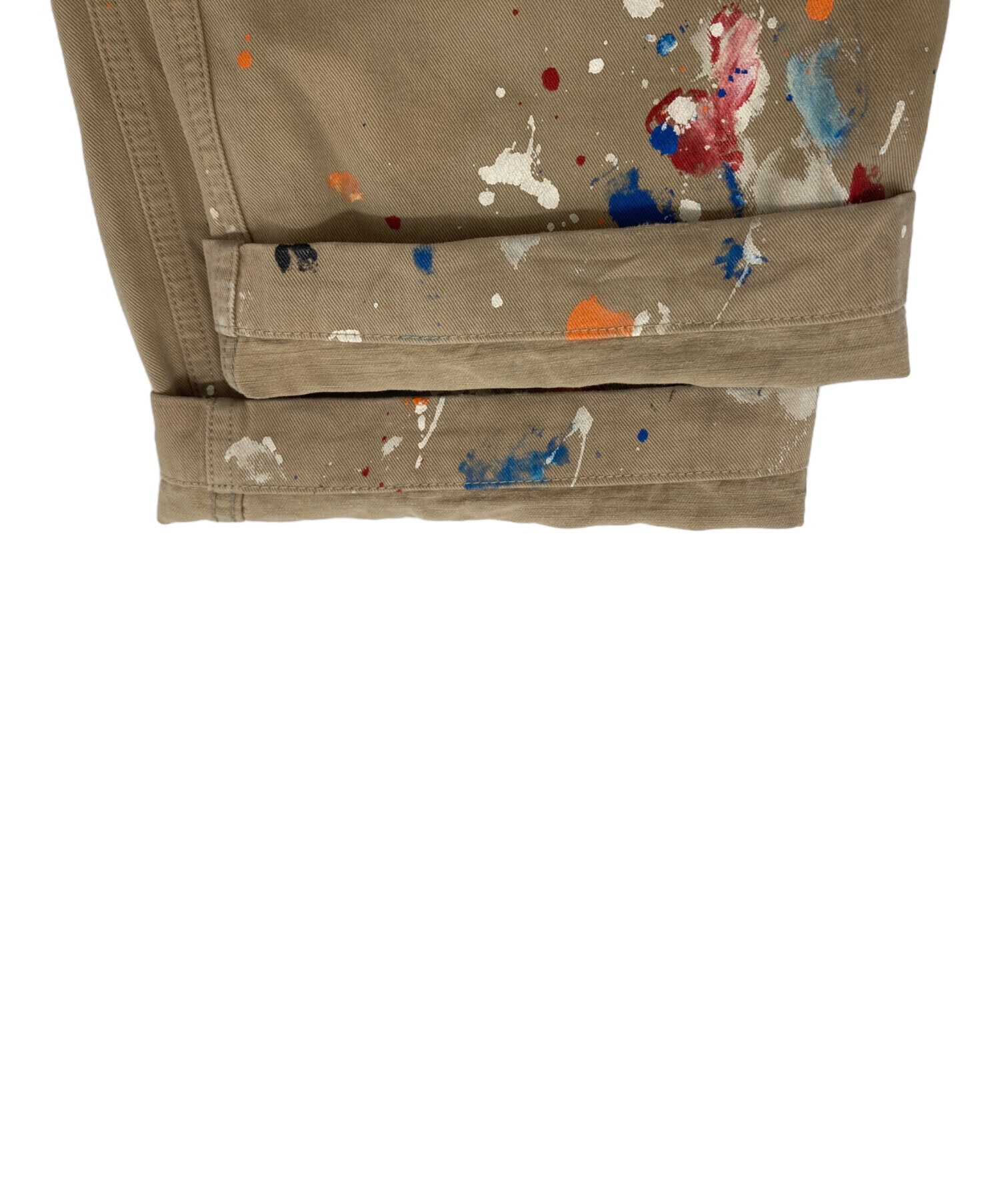 コムデギャルソン オム　ペンキ加工パンツ　チノパン　ベージュ　Lサイズ 中古・古着通販】COMME des GARCONS HOMME (コムデギャルソン オム