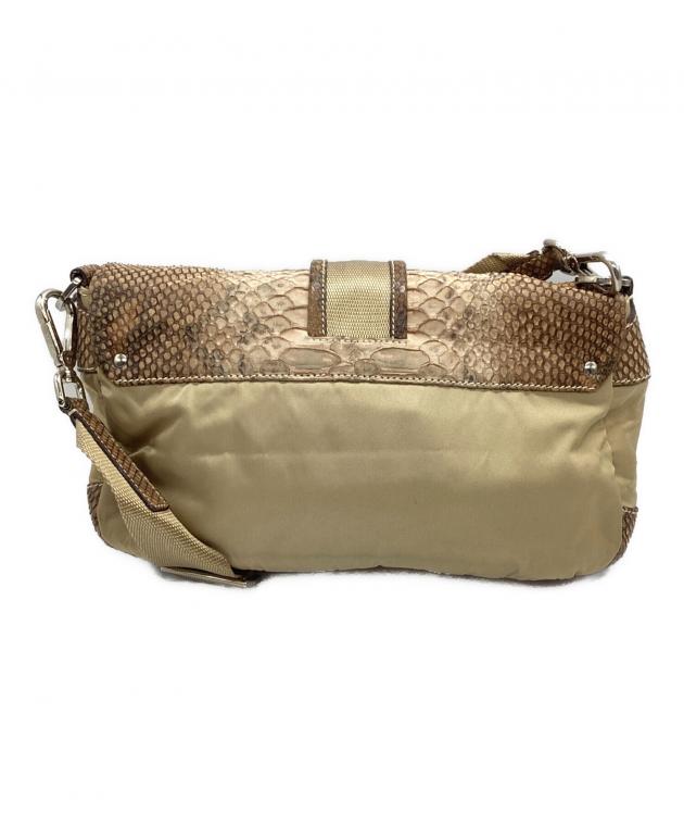 中古・古着通販】PRADA (プラダ) パイソン切替 ワンショルダーバッグ
